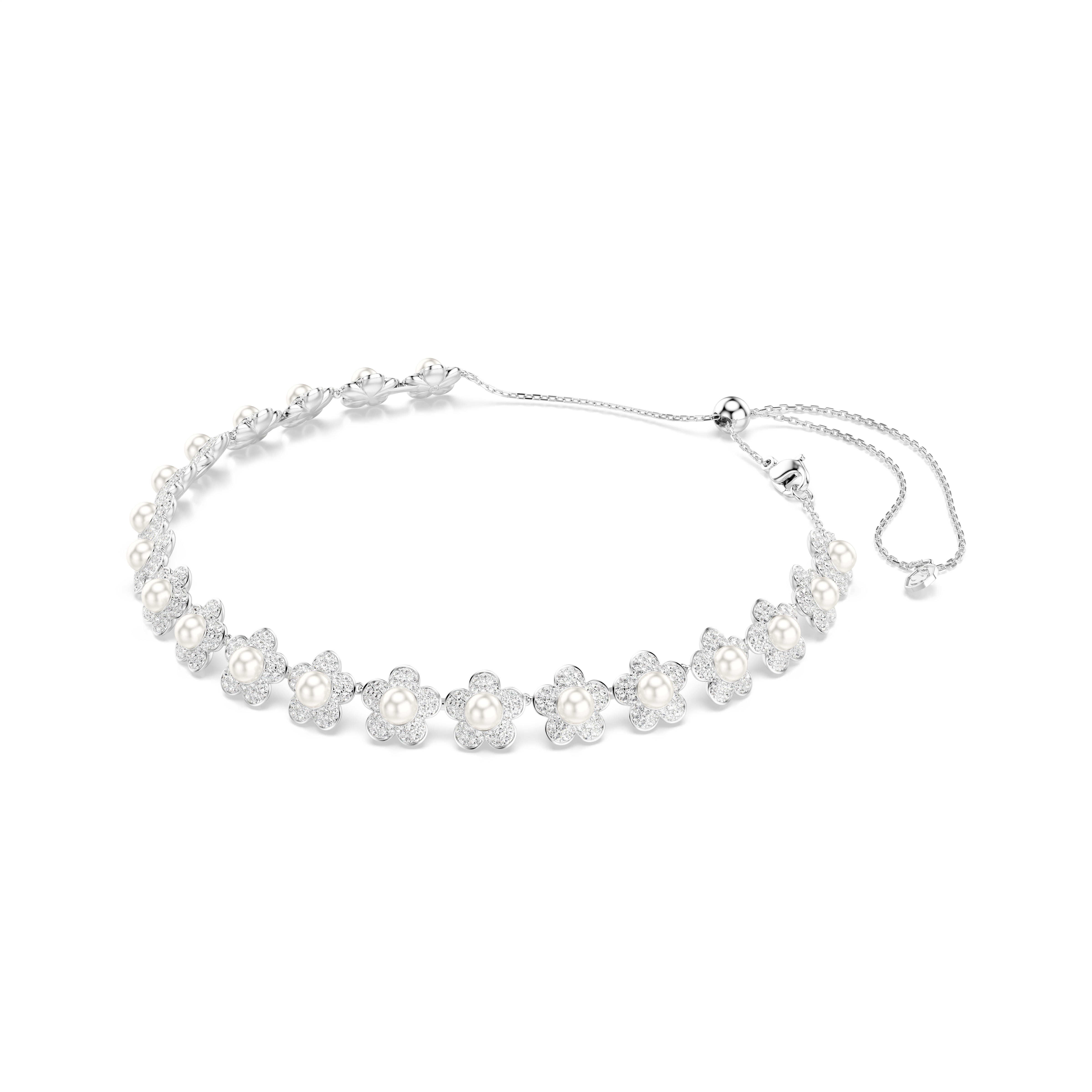 Ariana Grande x Swarovski Gerdanlık, Kristal İnci, Yuvarlak Kesim, Beyaz, Rodyum Kaplama