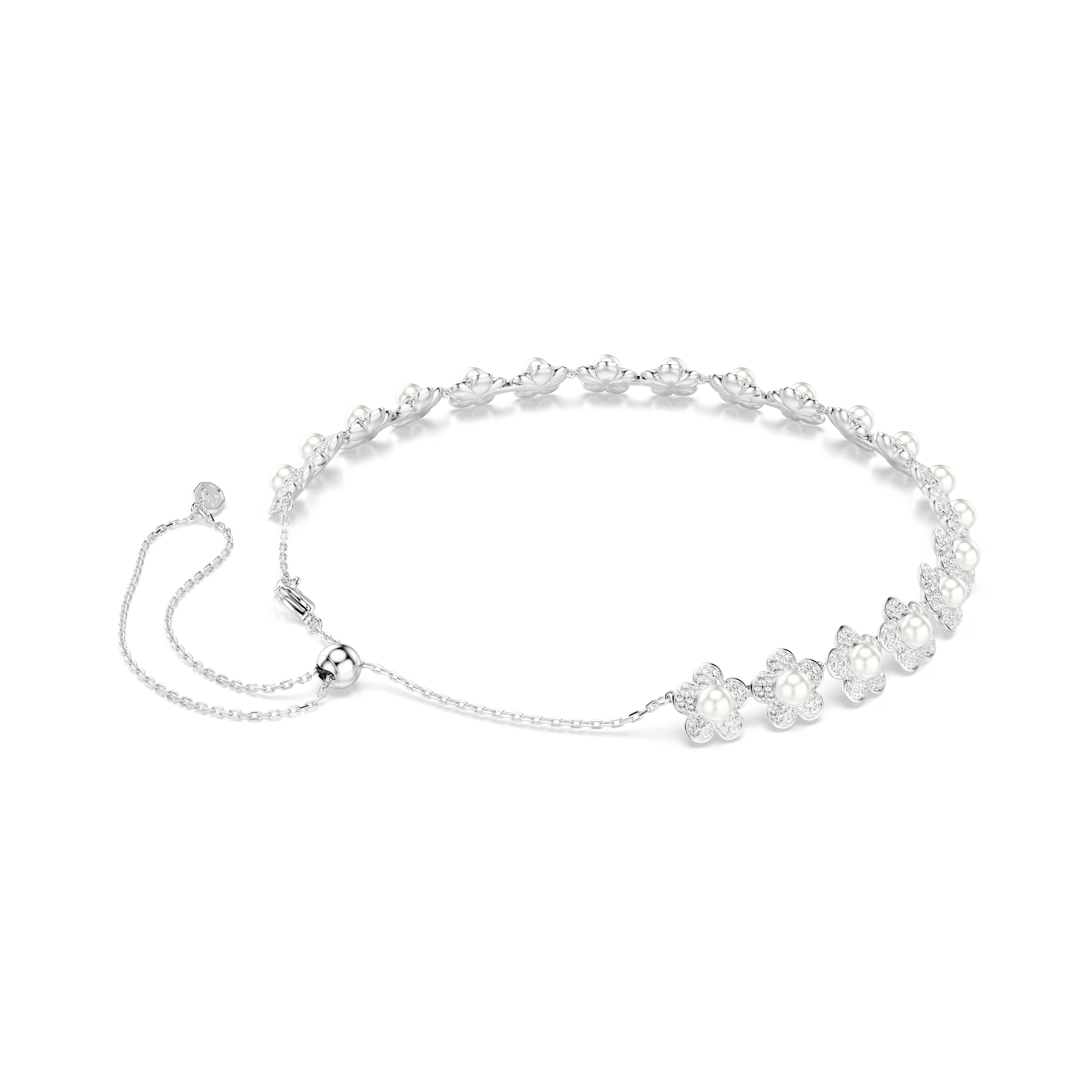 Ariana Grande x Swarovski Gerdanlık, Kristal İnci, Yuvarlak Kesim, Beyaz, Rodyum Kaplama