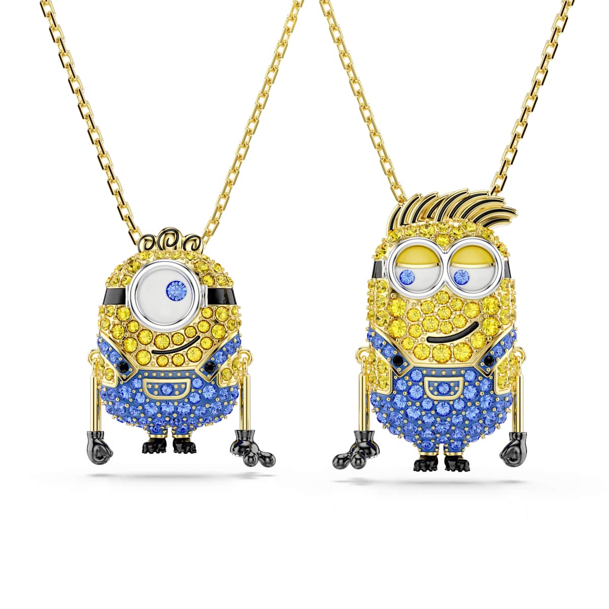 Minions James and Henry Set, Pave, Çok Renkli, Sarı Altın Rengi Kaplama