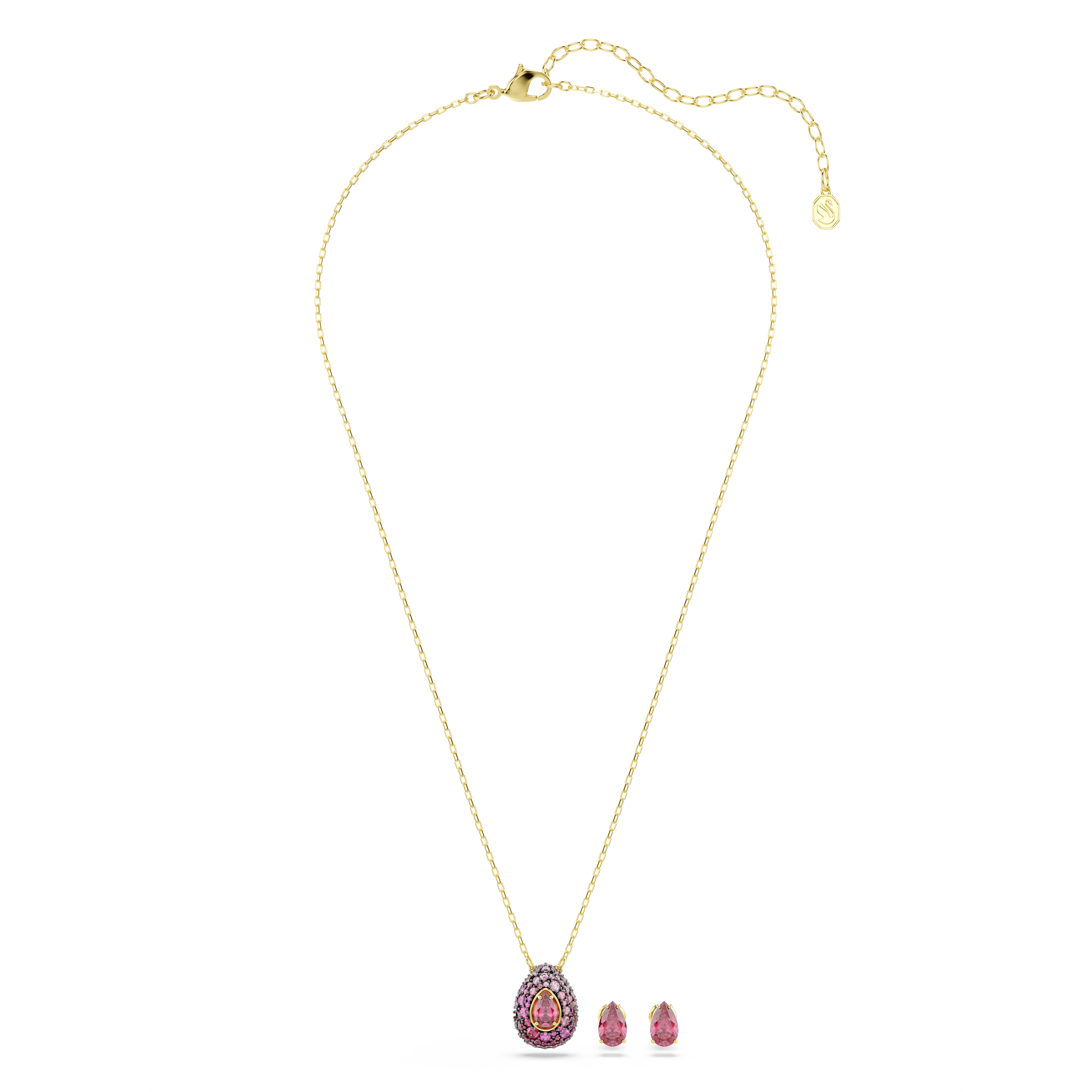 Sublima Set, Set (2), Armut Kesim, Kırmızı, 18K Altın Rengi Yüzey