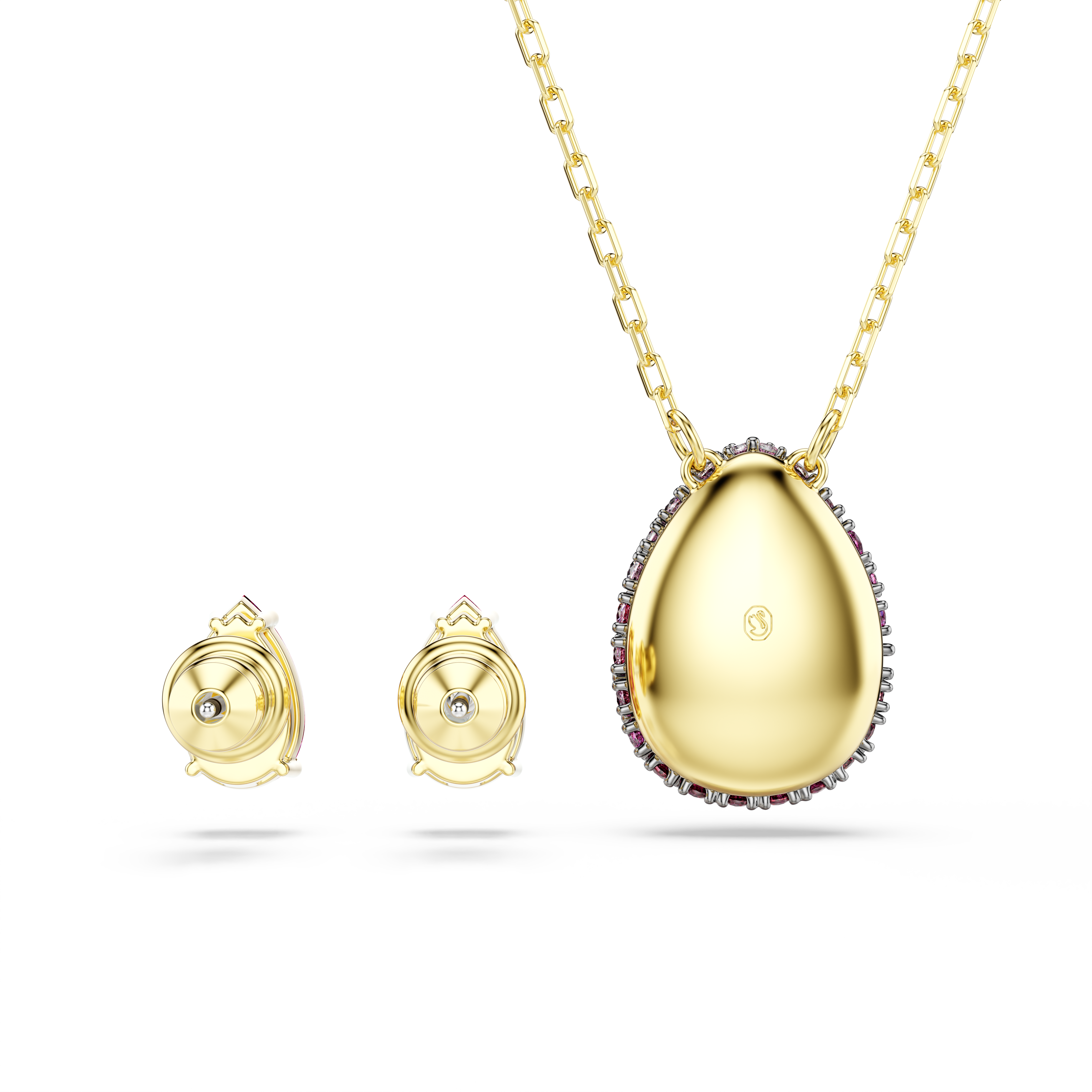 Sublima Set, Set (2), Armut Kesim, Kırmızı, 18K Altın Rengi Yüzey