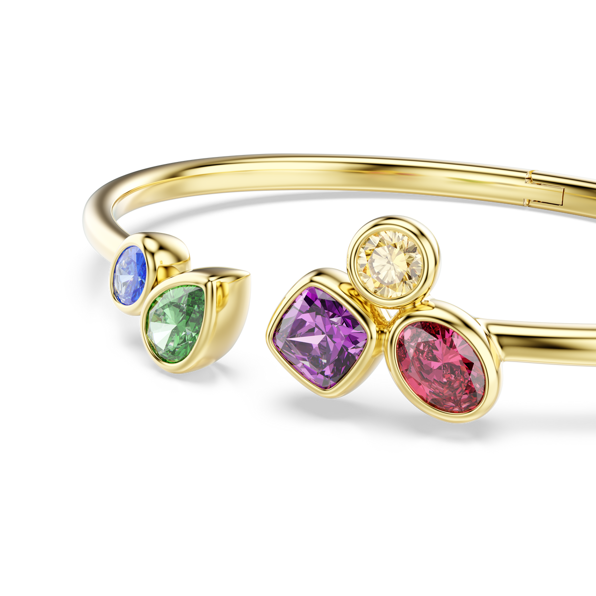 Imber Bangle Bileklik, Karışık Kesim, Çok Renkli, 18K Altın Rengi Yüzey