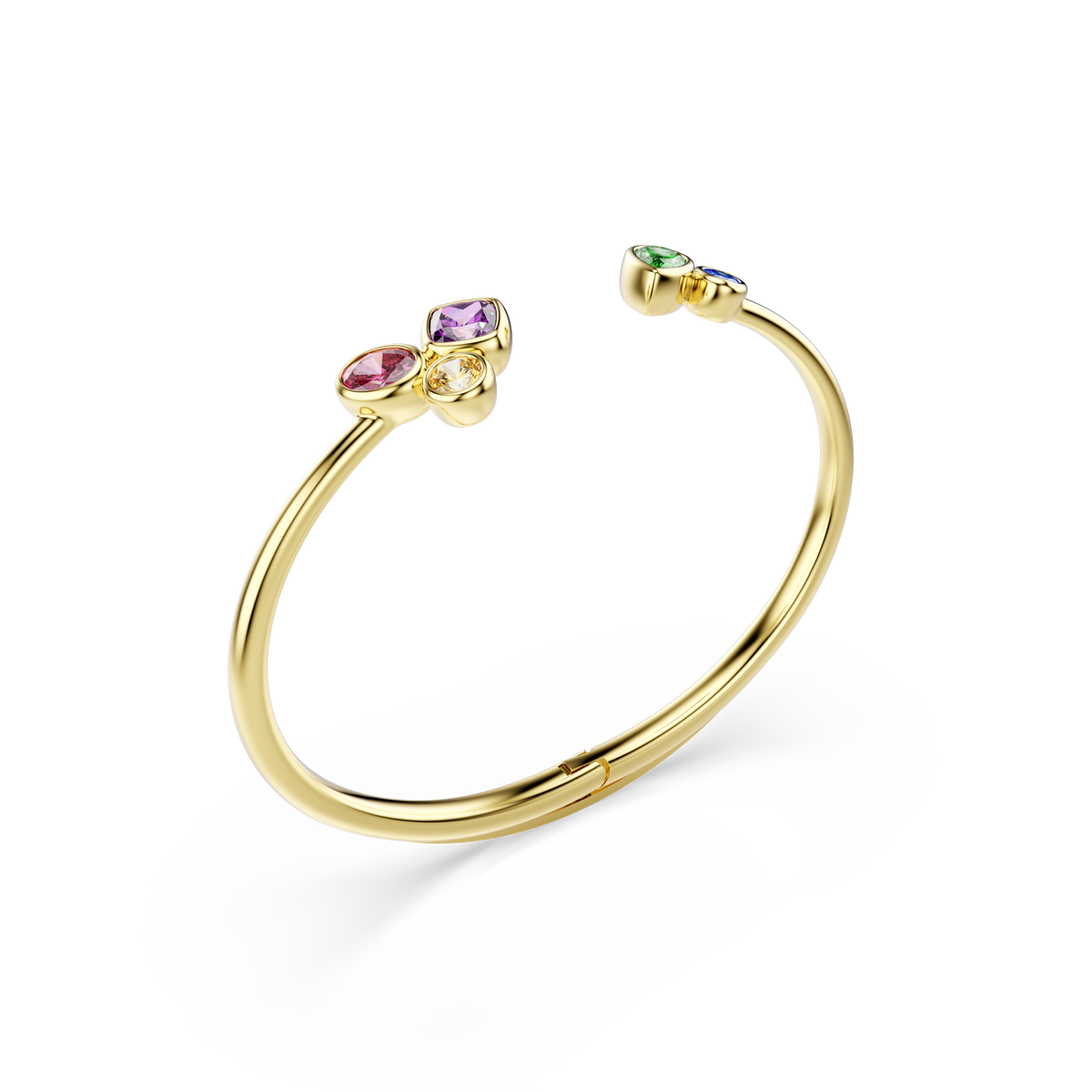 Imber Bangle Bileklik, Karışık Kesim, Çok Renkli, 18K Altın Rengi Yüzey