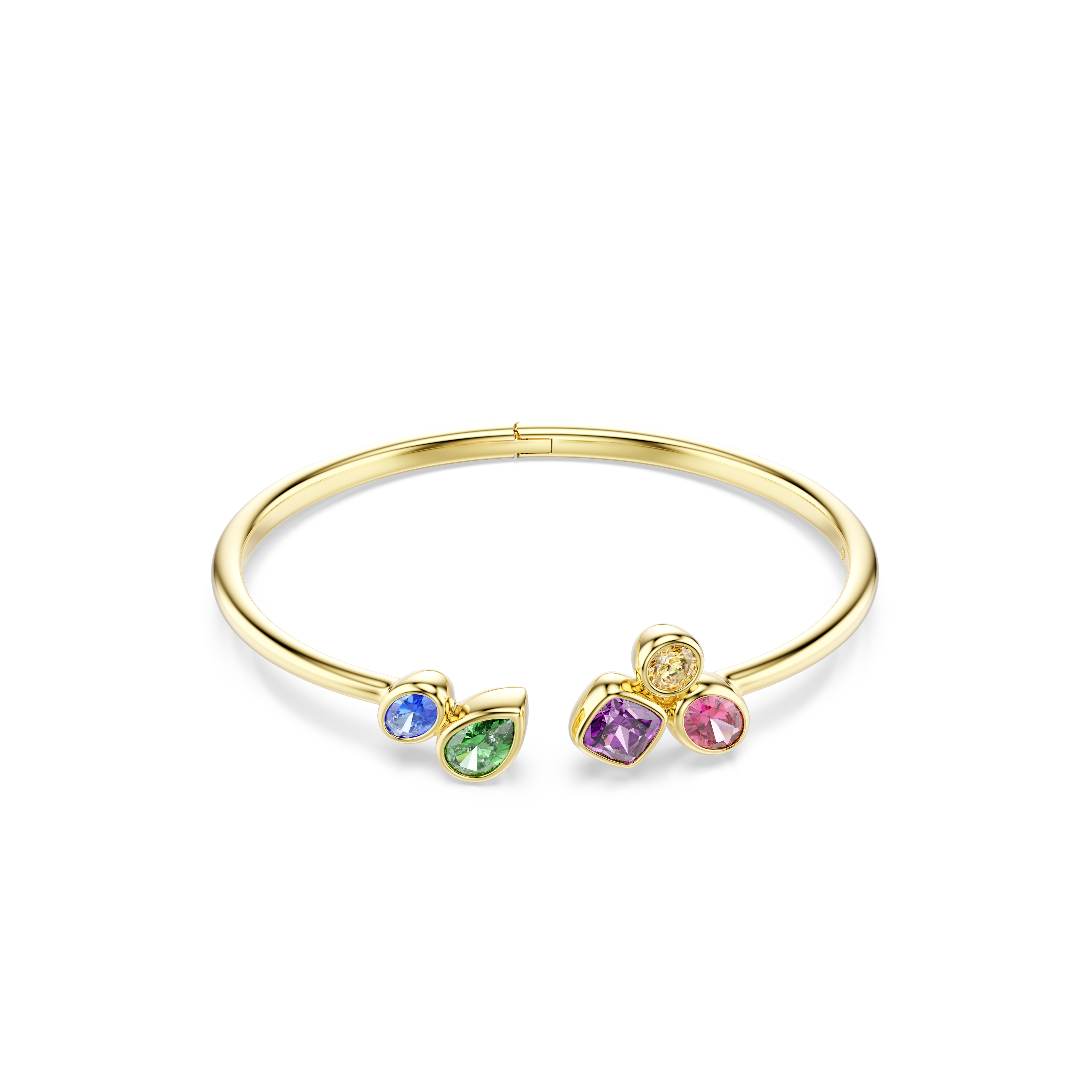 Imber Bangle Bileklik, Karışık Kesim, Çok Renkli, 18K Altın Rengi Yüzey, L