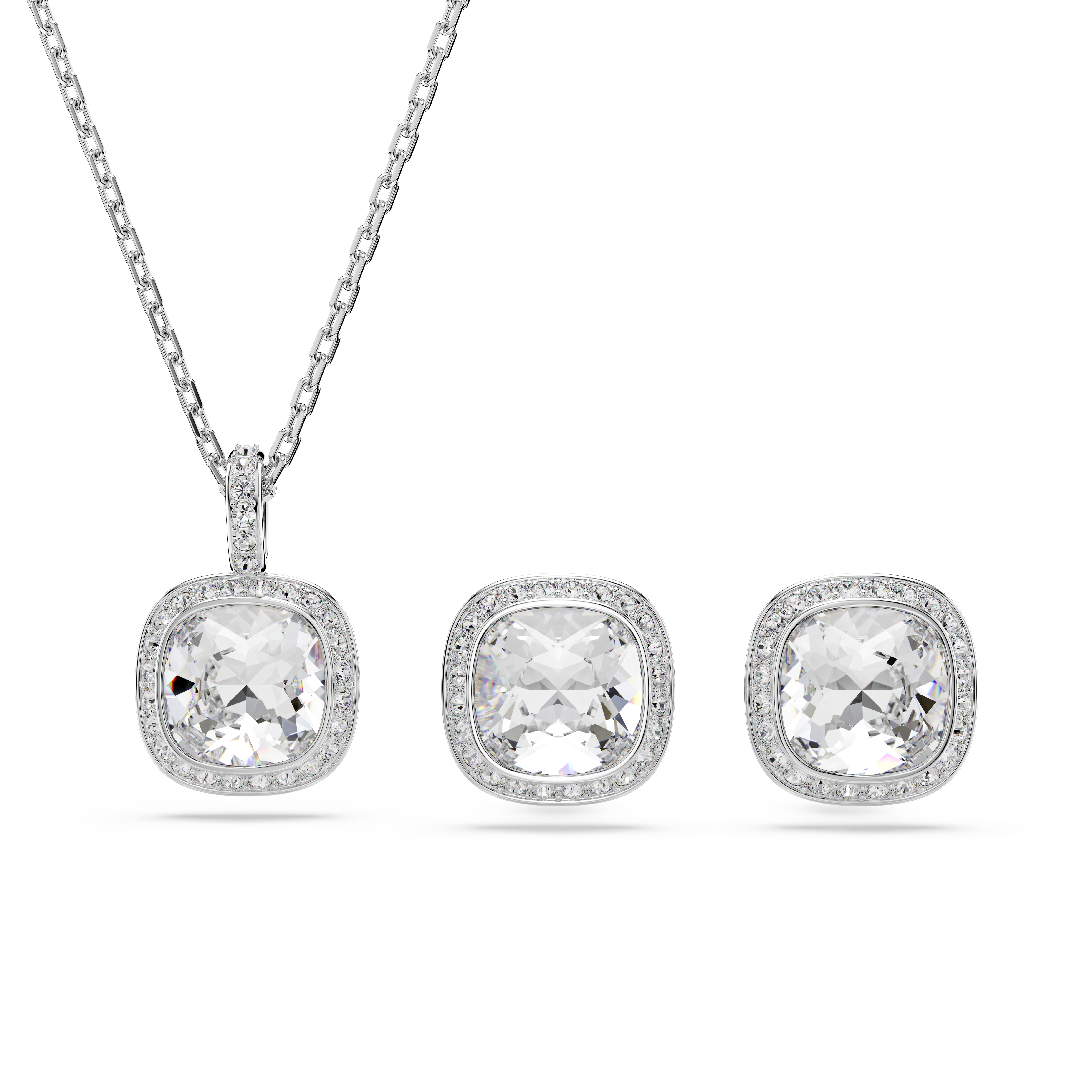 Una Angelic Set, Yastık Kesim, Beyaz, Rodyum Kaplama