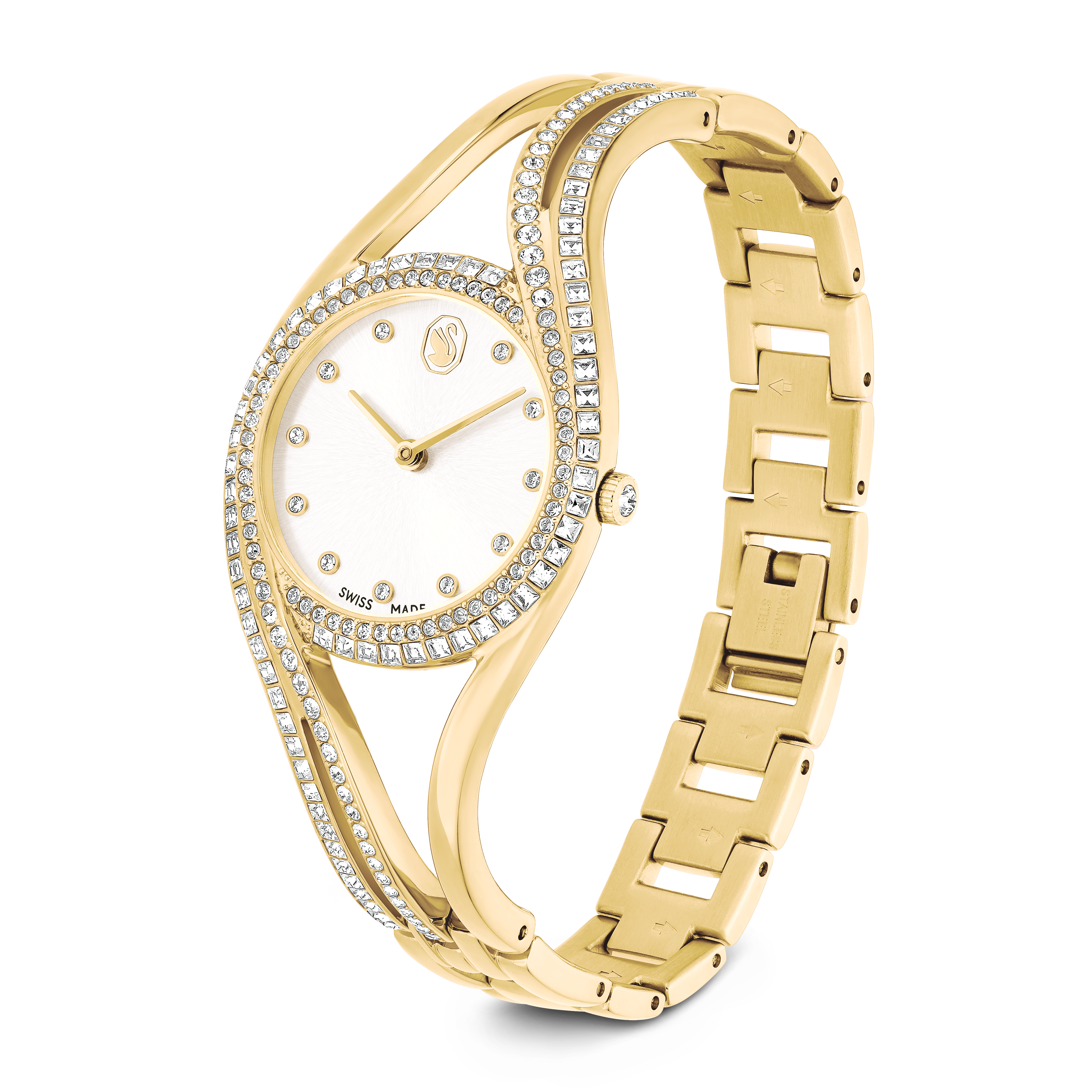 Hyperbola Bangle Saat, İsviçre Üretimi, Metal Bileklik, Altın Rengi, Altın Rengi Yüzey