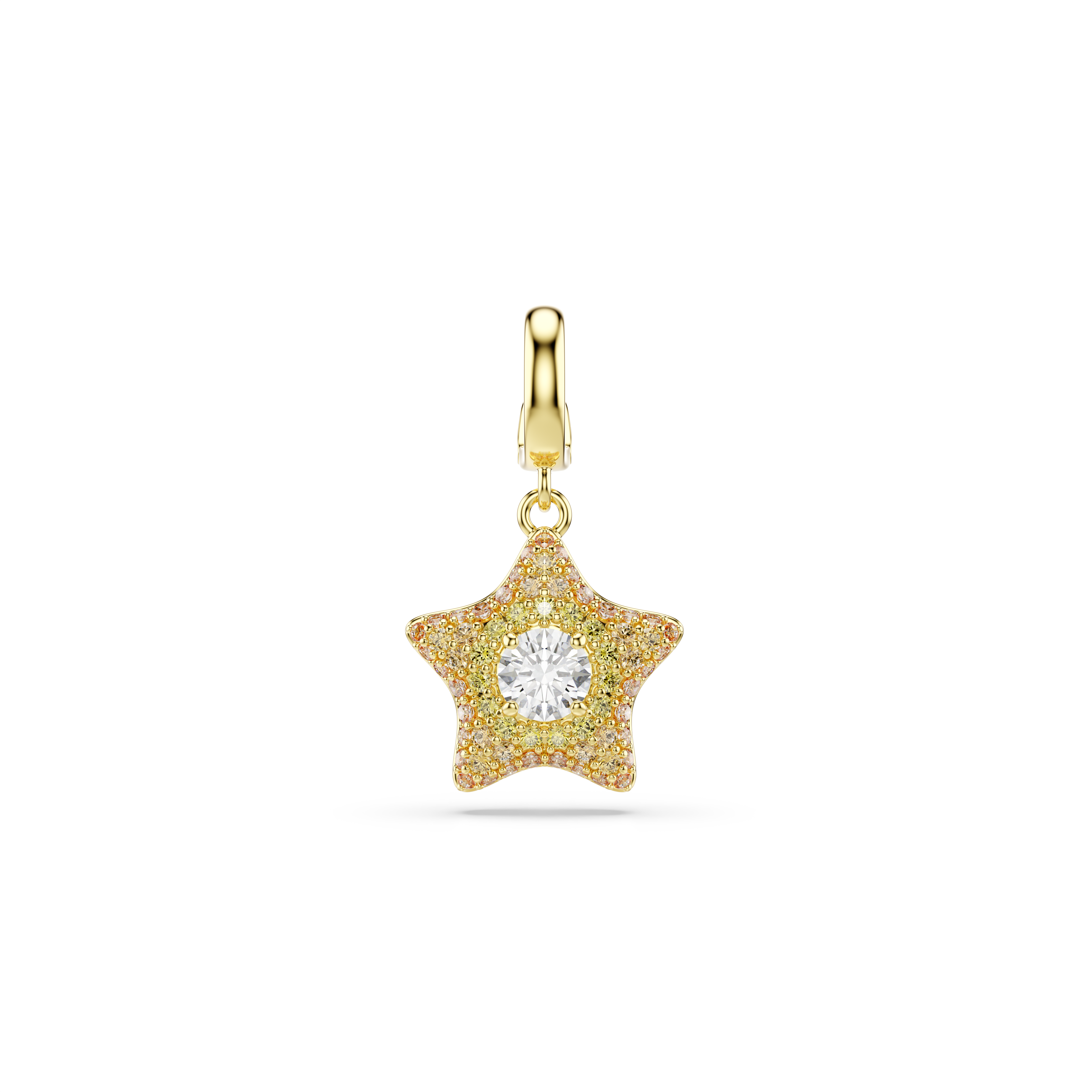 Sublima Charm, Yuvarlak Kesim, Yıldız, Sarı, 18K Altın Rengi Yüzey