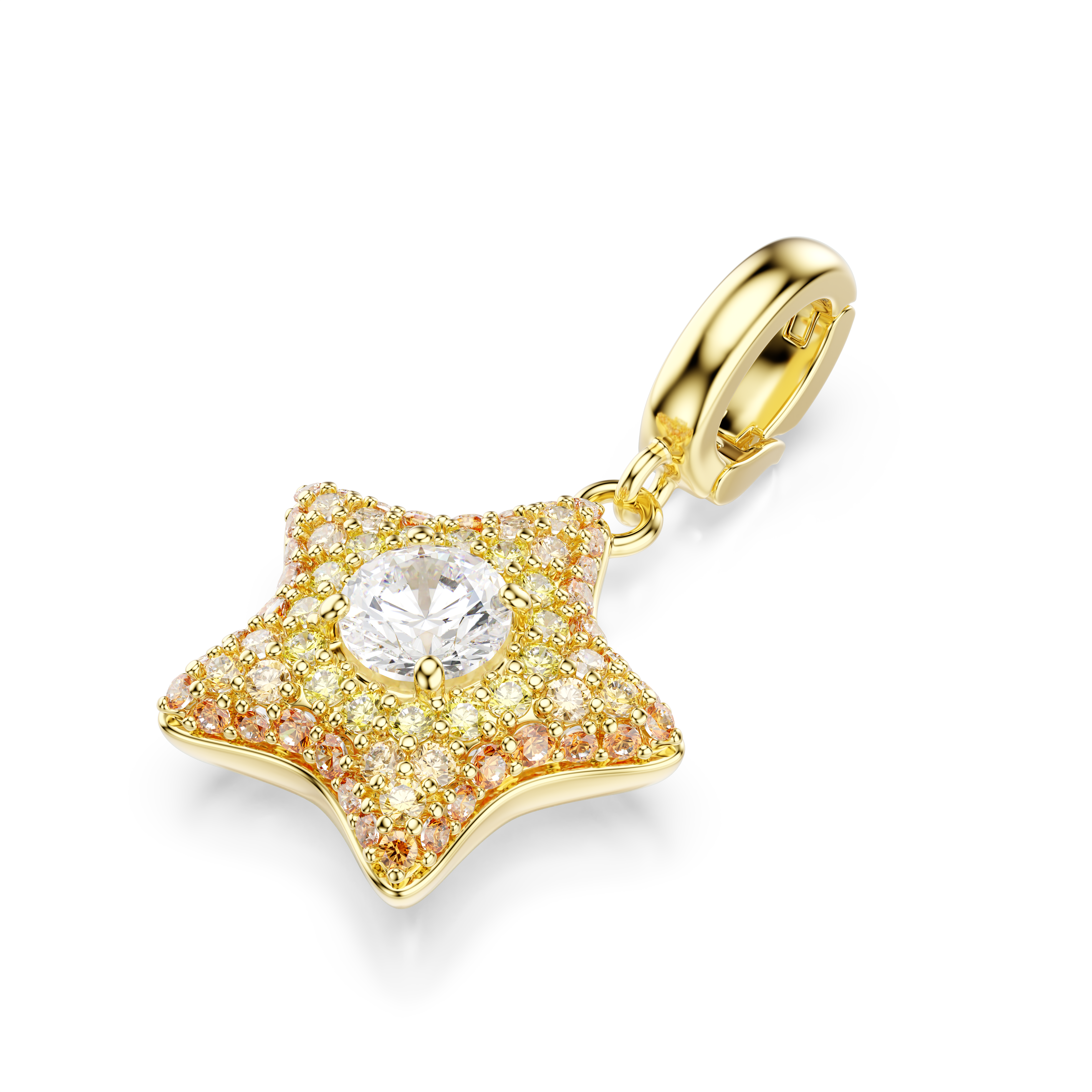 Sublima Charm, Yuvarlak Kesim, Yıldız, Sarı, 18K Altın Rengi Yüzey