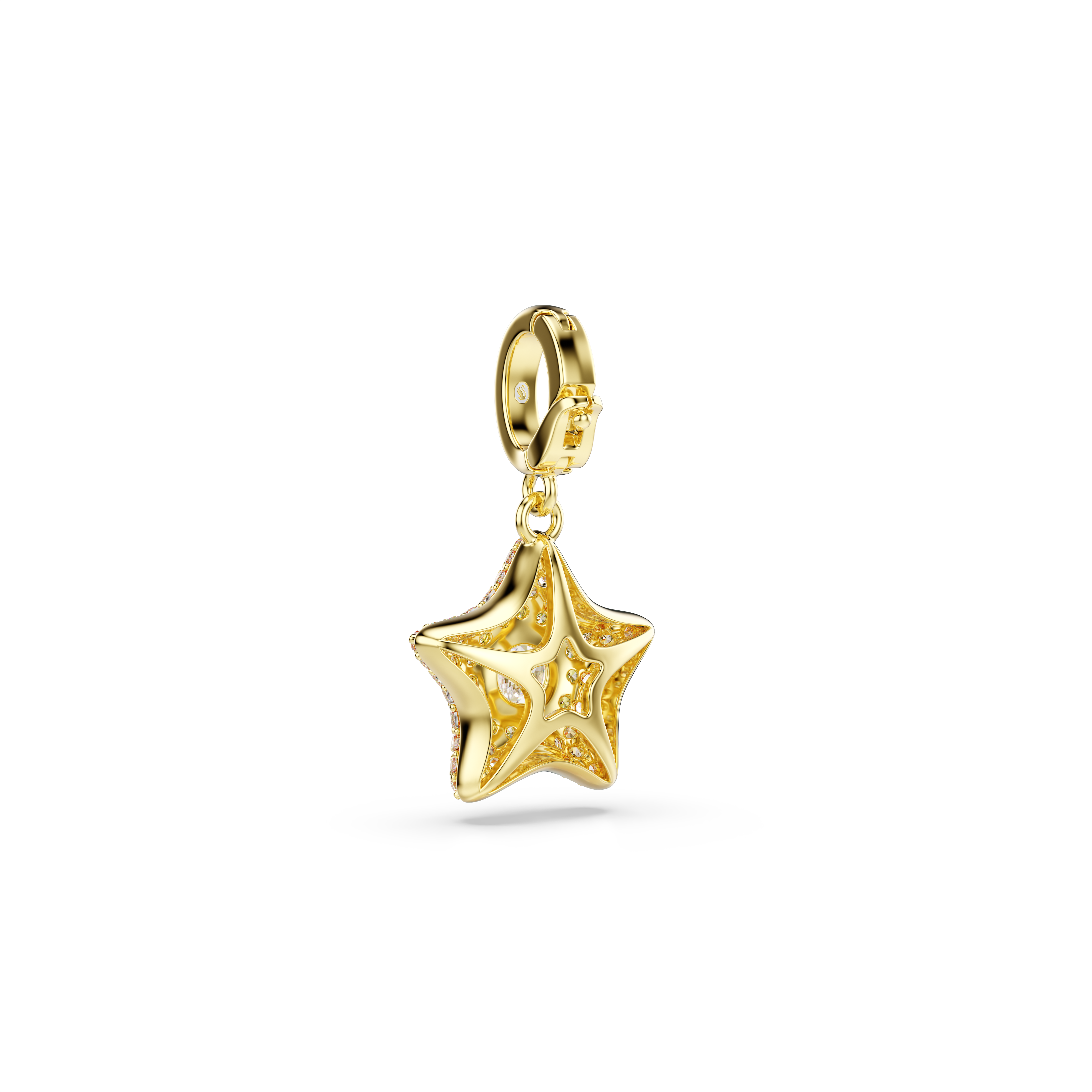 Sublima Charm, Yuvarlak Kesim, Yıldız, Sarı, 18K Altın Rengi Yüzey