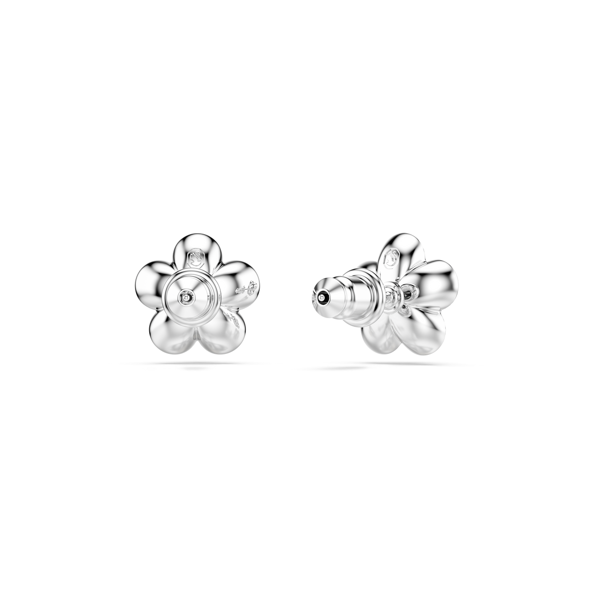 Ariana Grande x Swarovski Düğme Küpe, Kristal İnci, Yuvarlak Kesim, Çiçek, Beyaz, Rodyum Kaplama
