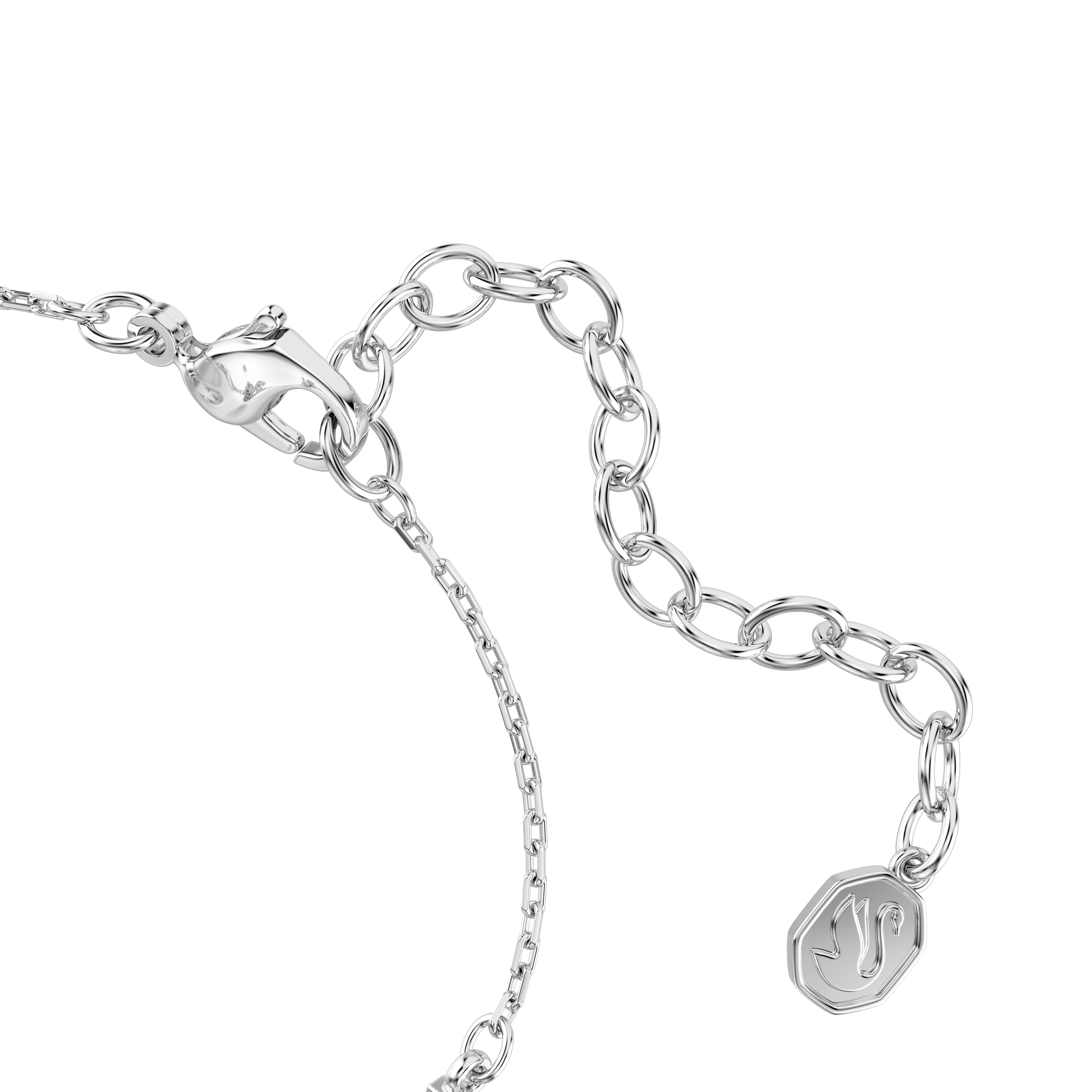 Swan Bileklik, Karışık Kesim, Kuğu, Beyaz, Rodyum Kaplama