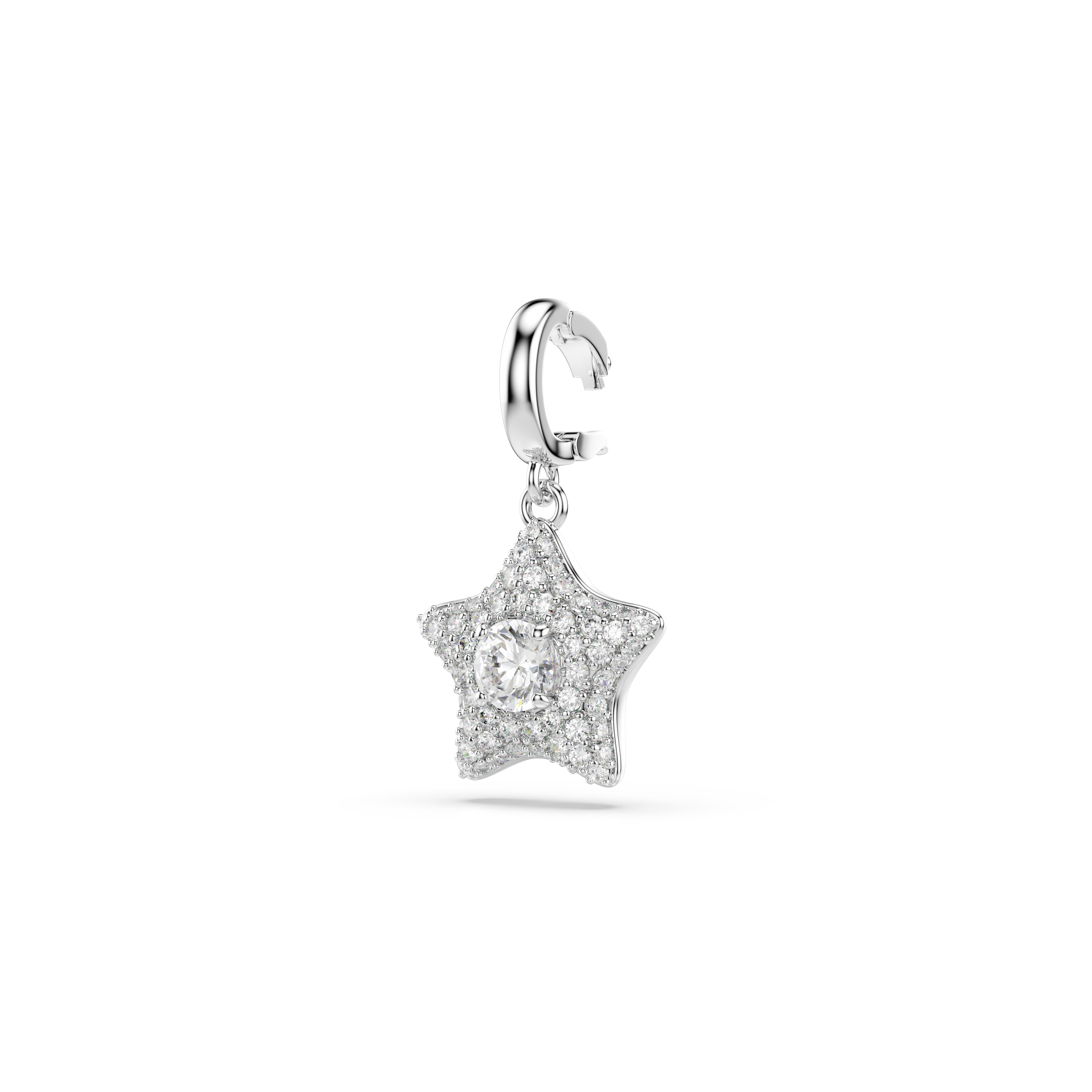 Sublima Charm, Yuvarlak Kesim, Yıldız, Beyaz, Rodyum Kaplama