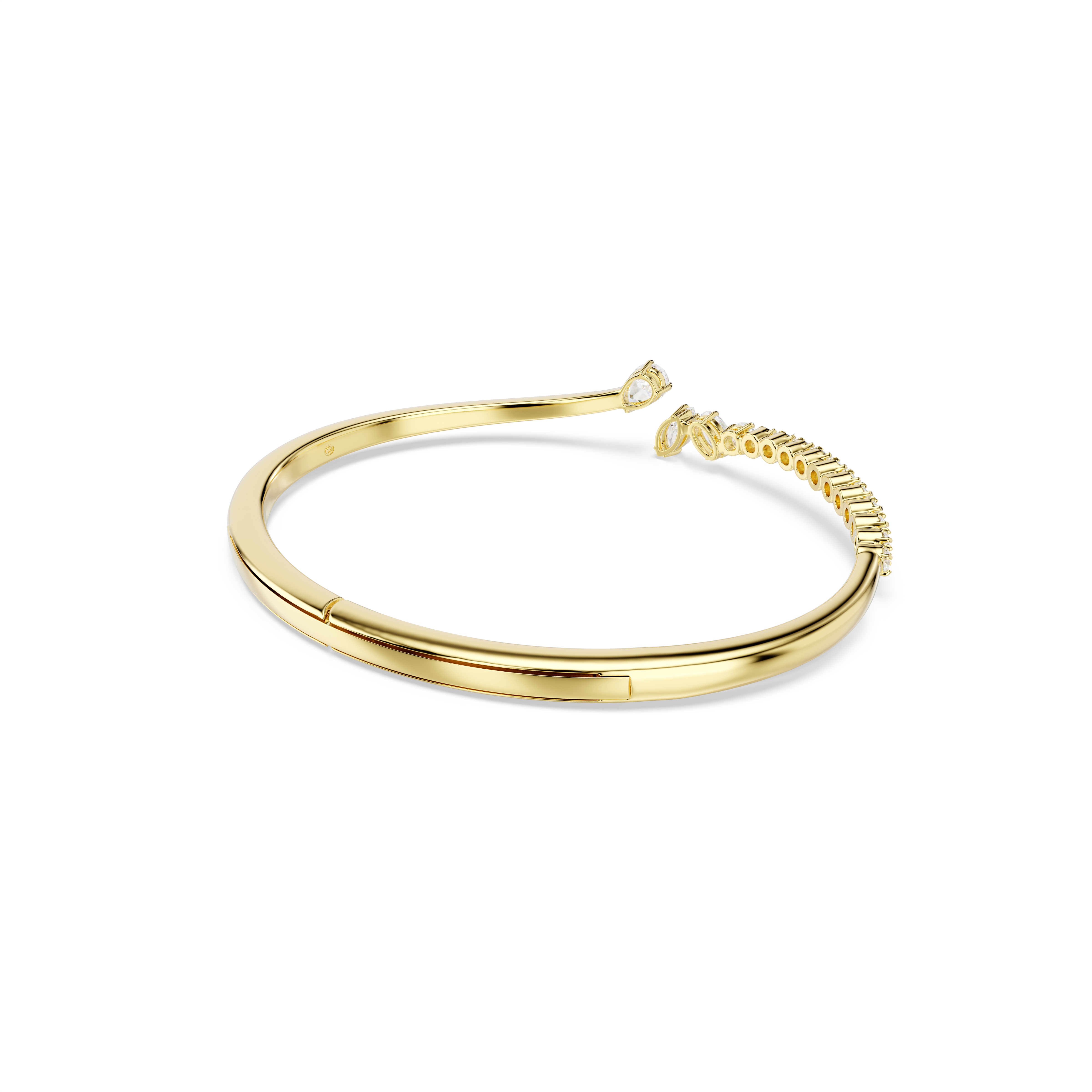 Mesmera Bangle Bileklik, Karışık Kesim, Beyaz, 18K Altın Rengi Yüzey
