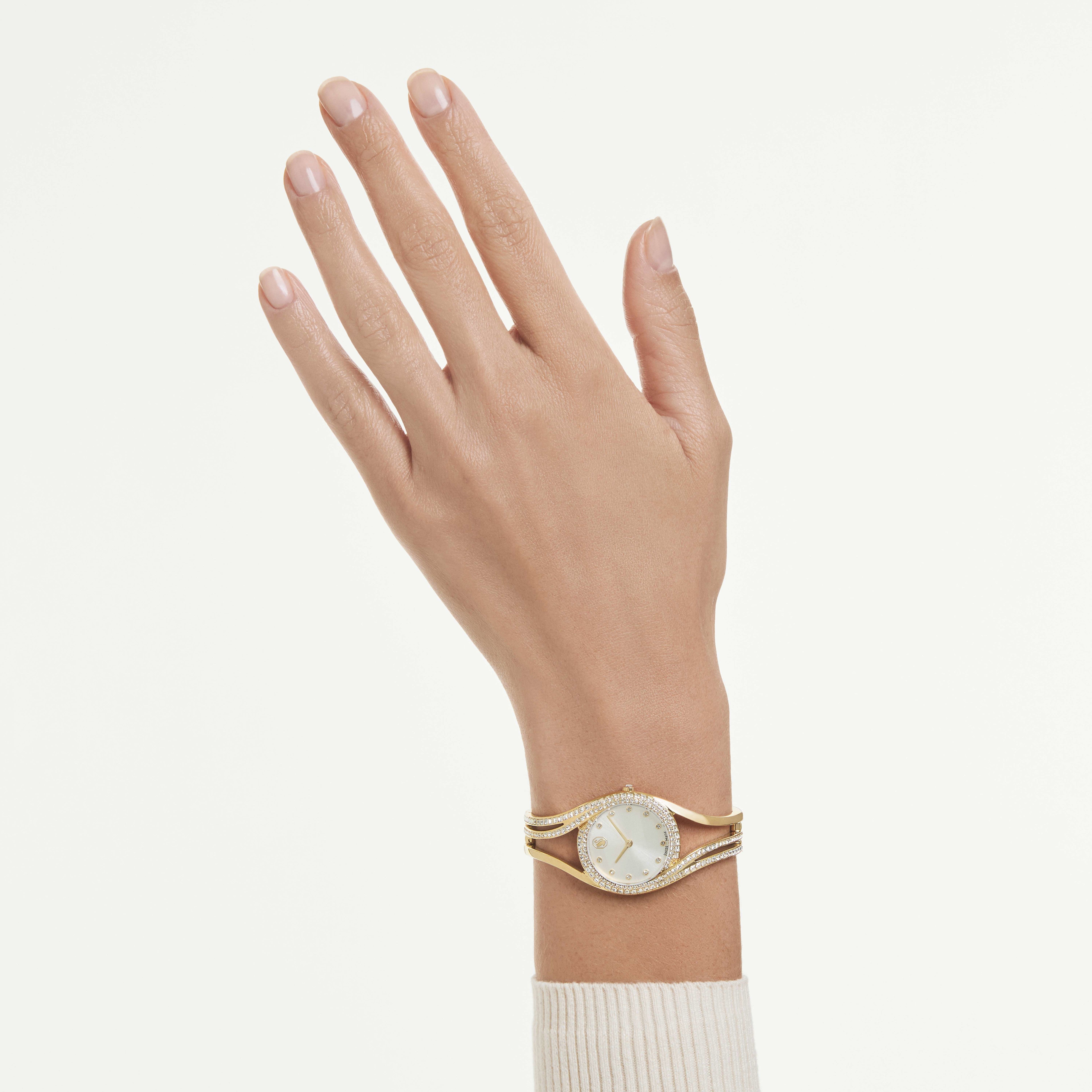 Hyperbola Bangle Saat, İsviçre Üretimi, Metal Bileklik, Altın Rengi, Altın Rengi Yüzey