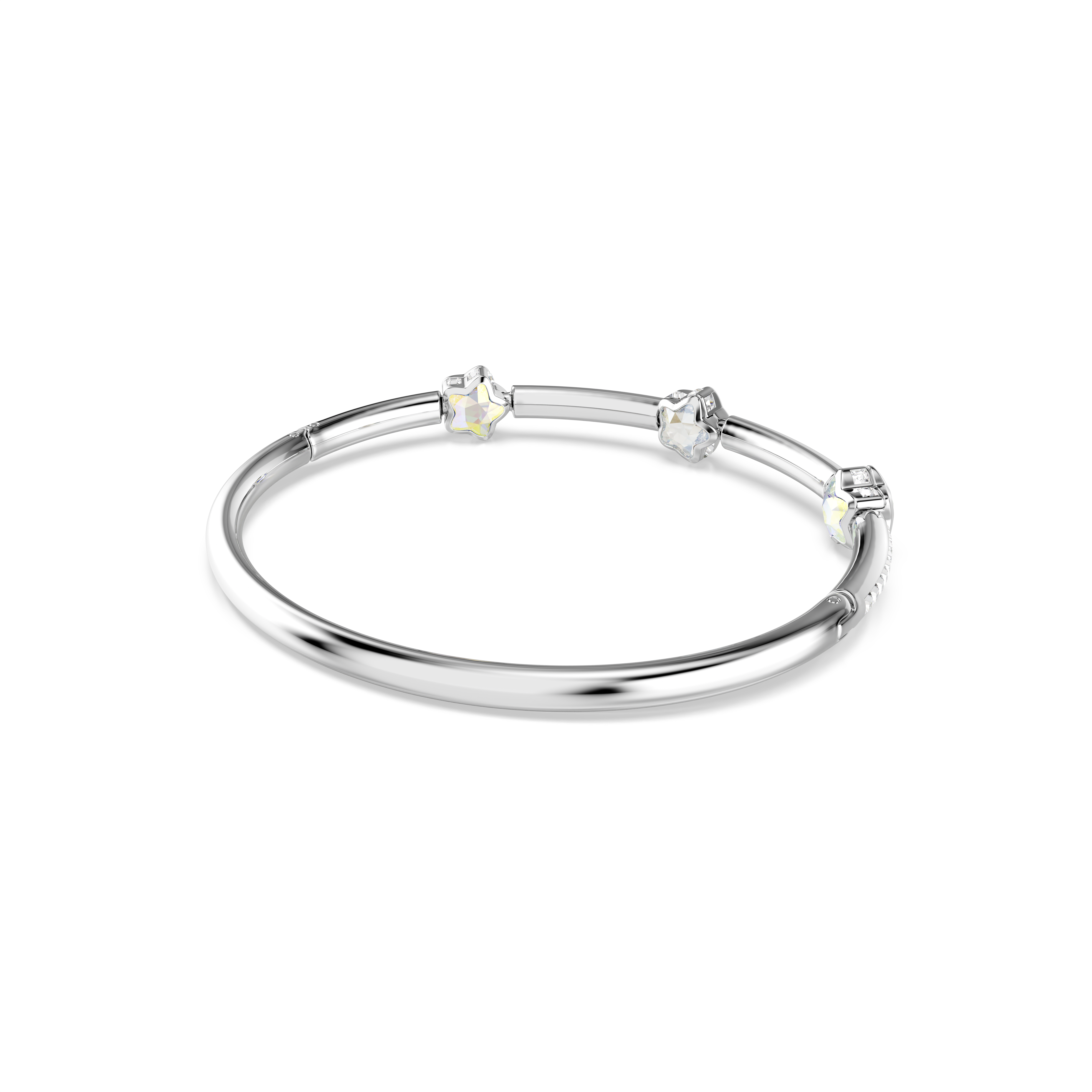 Chroma Bangle Bileklik, Karışık Kesim, Yıldız, Beyaz, Rodyum Kaplama