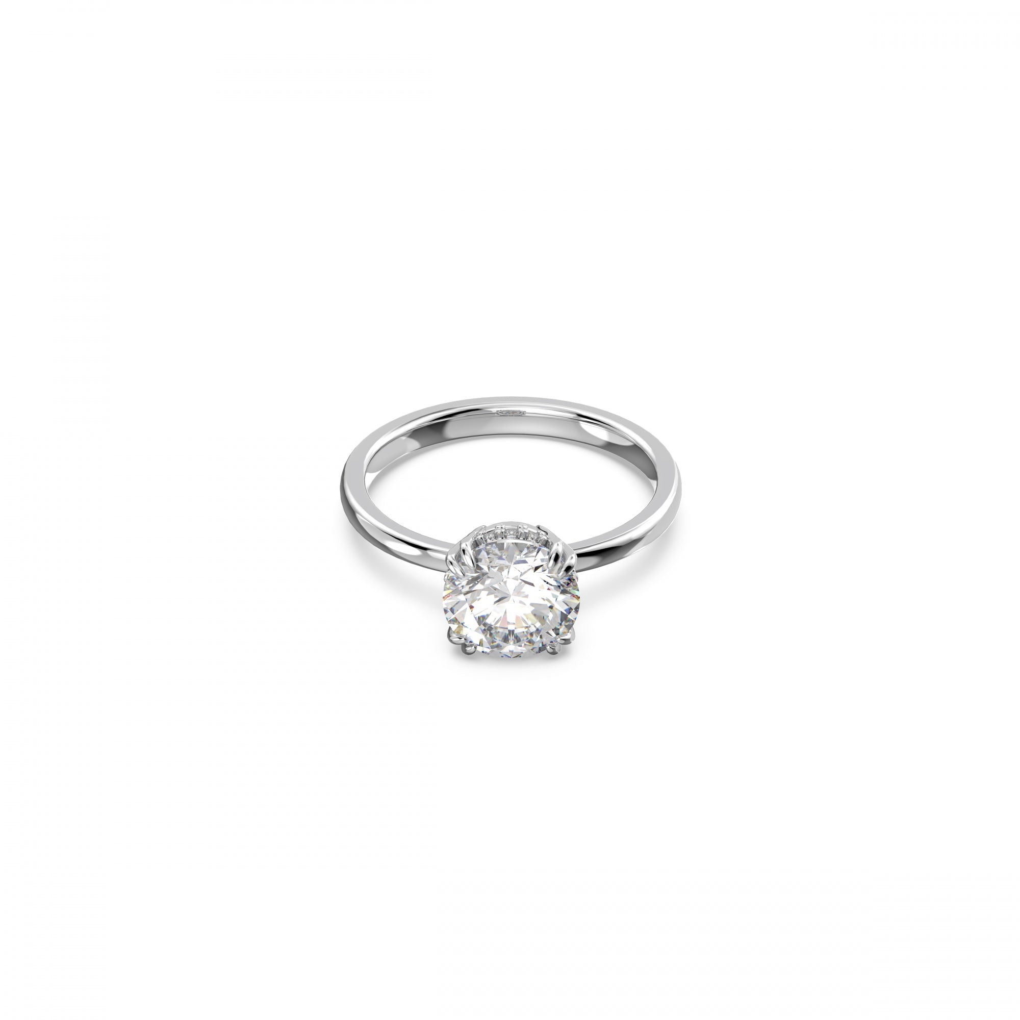 Constella Round Yüzük, Princess Cut, Beyaz, Rodyum Kaplama