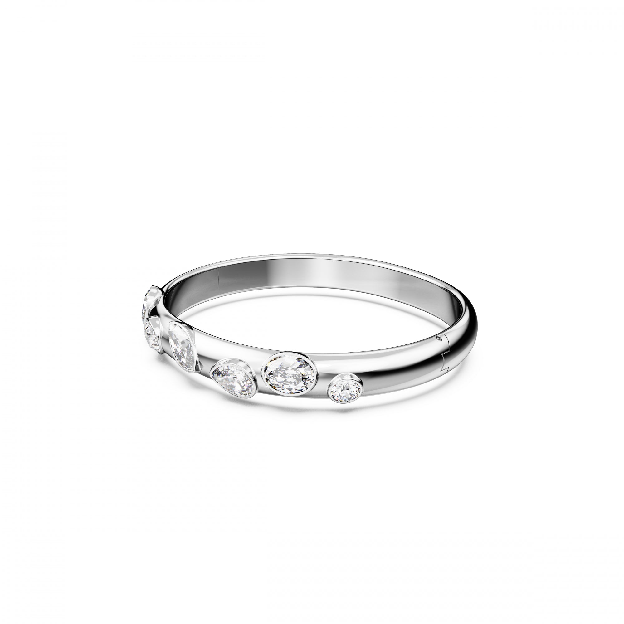 Dextera Bangle Bileklik, Beyaz, Rodyum Kaplama