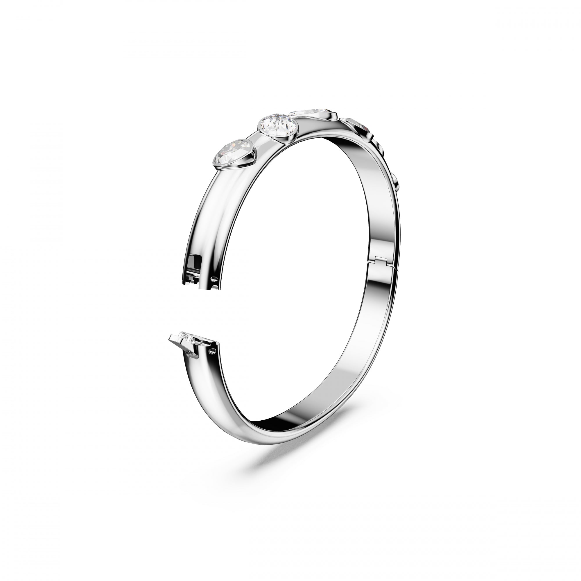 Dextera Bangle Bileklik, Beyaz, Rodyum Kaplama