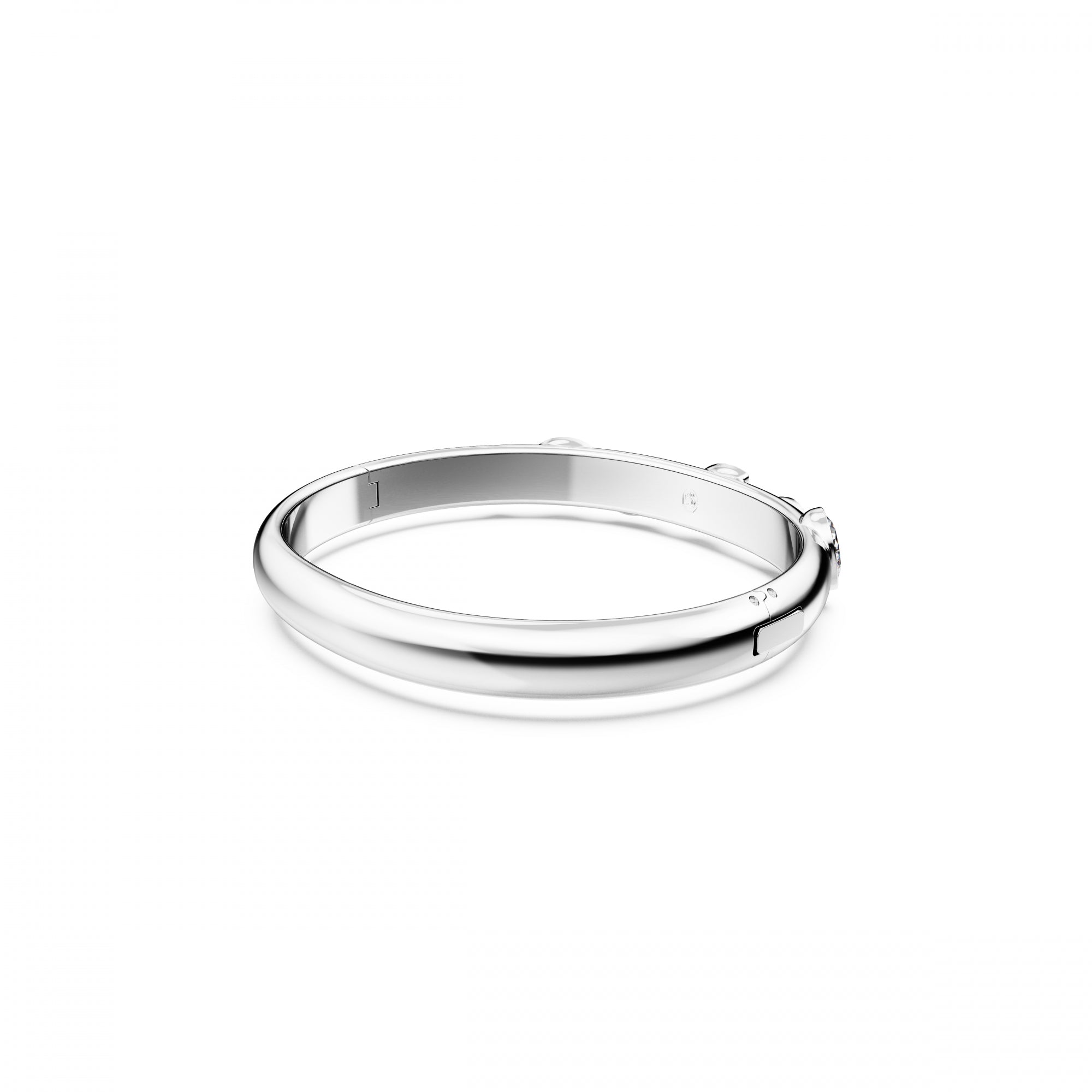 Dextera Bangle Bileklik, Beyaz, Rodyum Kaplama