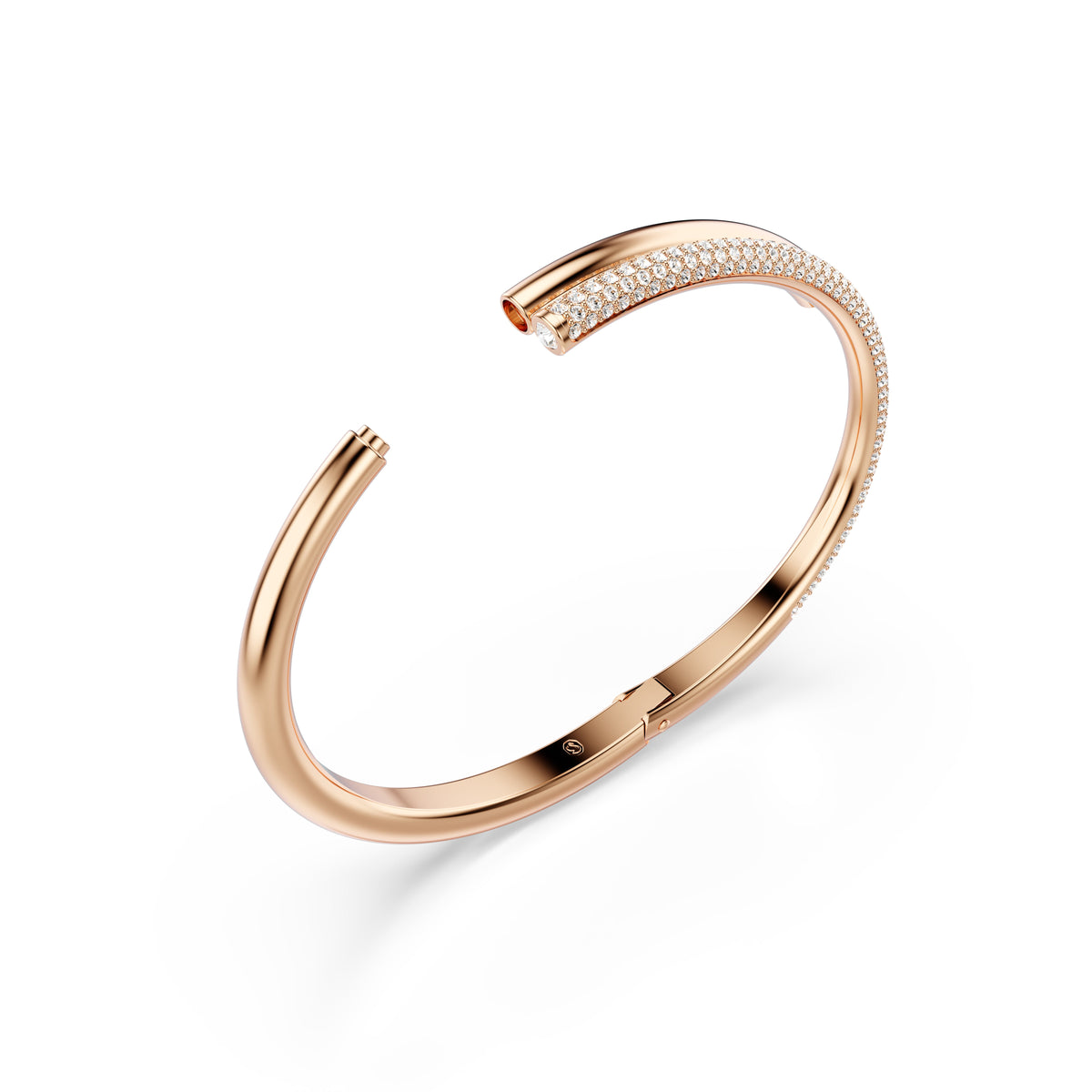 Dextera Bangle Bileklik, Mıknatıs Kapanışlı, Beyaz, Pembe Altın Rengi Kaplama