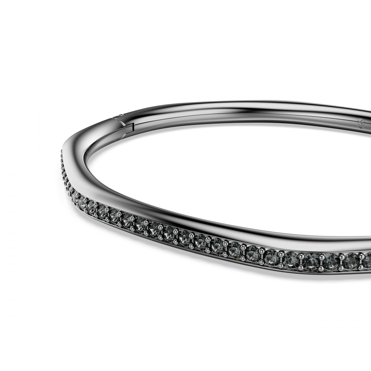 Dextera Bangle Bileklik, Sekizgen, Yuvarlak Kesim, Beyaz, Rutenyum Kaplama