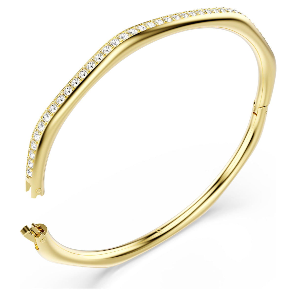 Dextera Bangle Bileklik, Sekizgen, Round Cut, Beyaz, Sarı Altın Rengi Kaplama