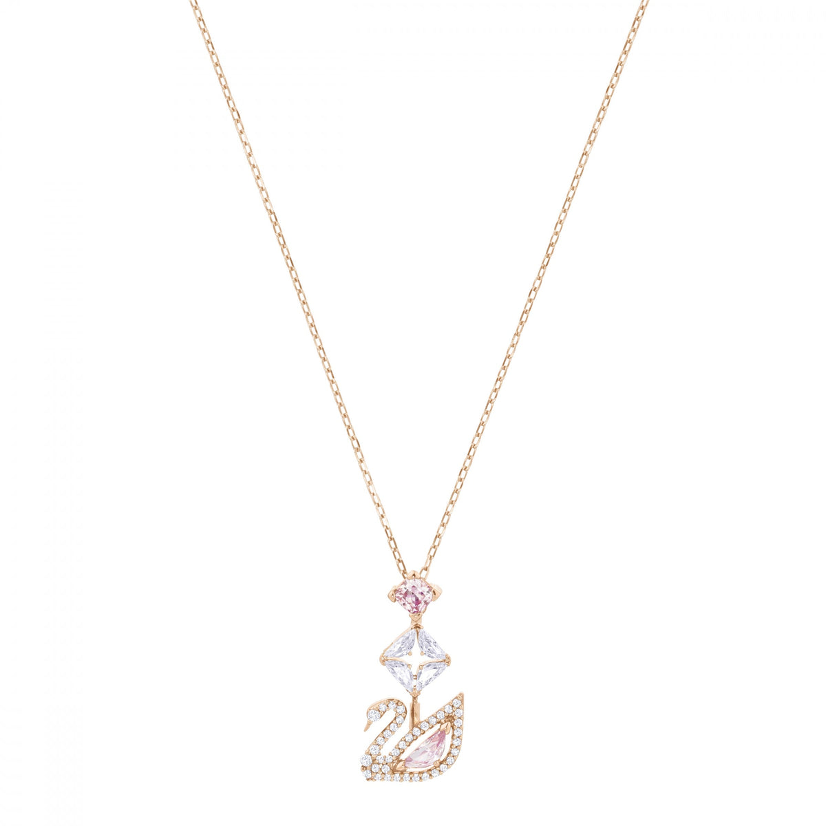 Dazzling Swan Y Kolye, Pembe, Pembe Altın Rengi Kaplama