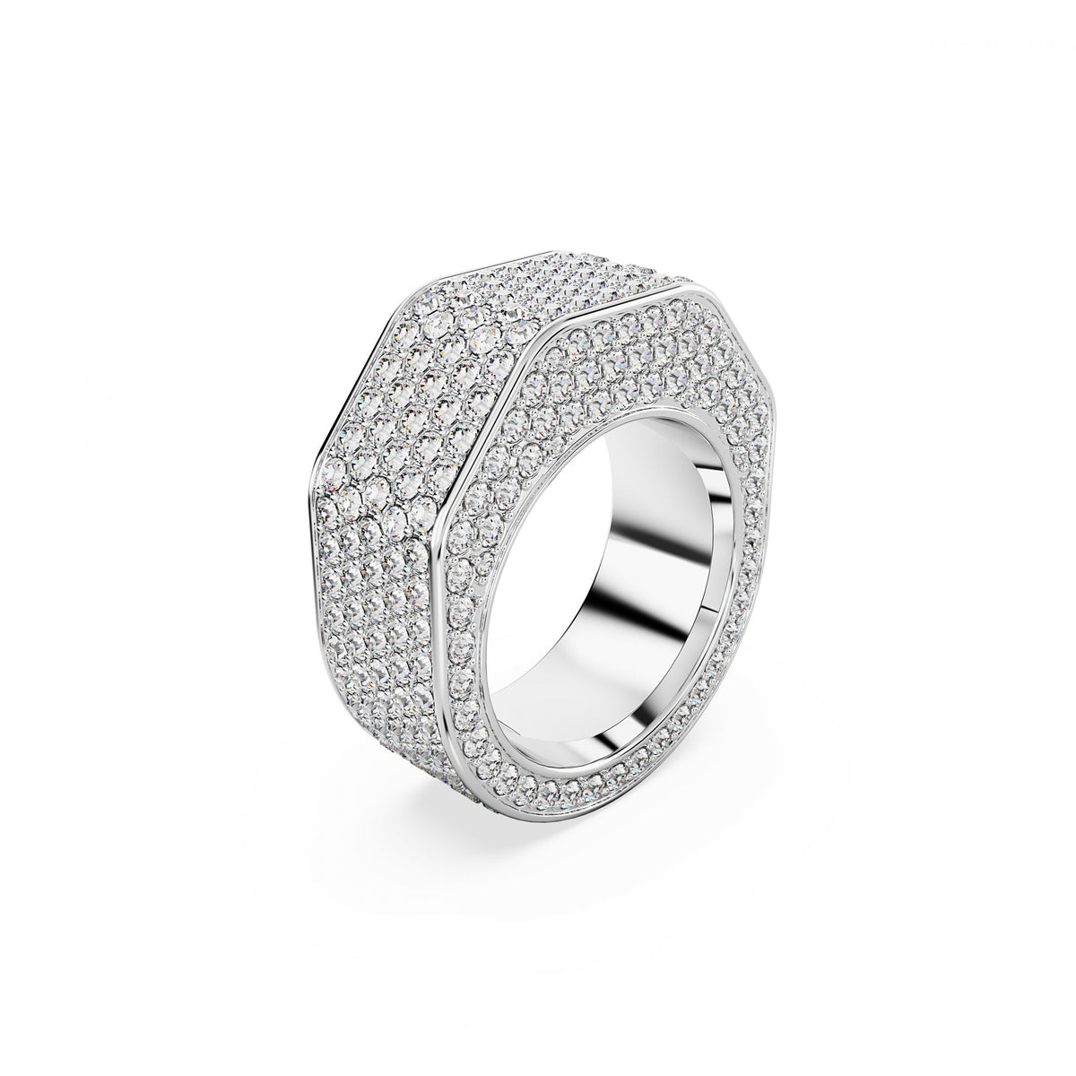 Dextera Yüzük, Octagon Shape, Pave, Beyaz, Rodyum Kaplama