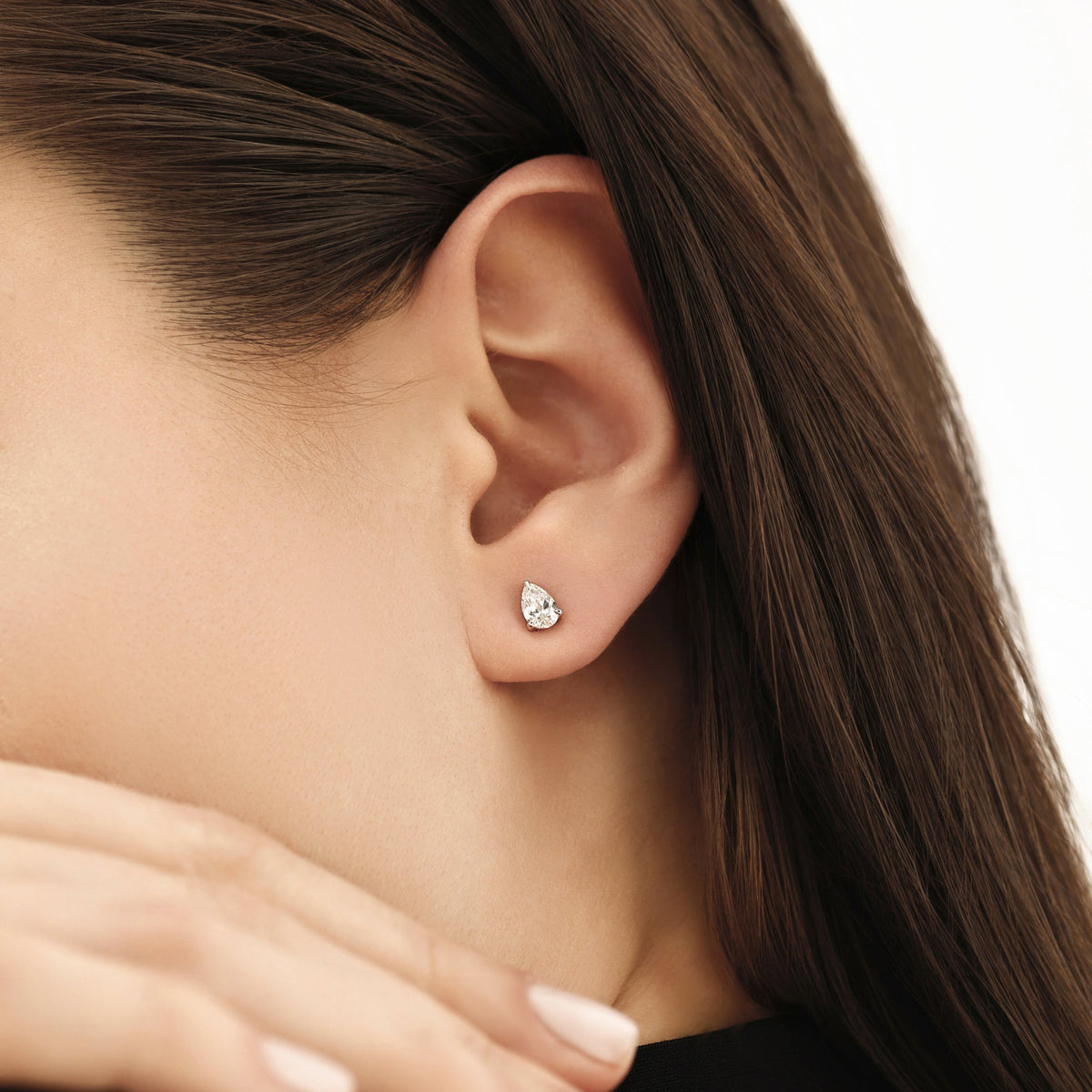 (0.7 Karat) ME Solitaire Pear Diamond Studs