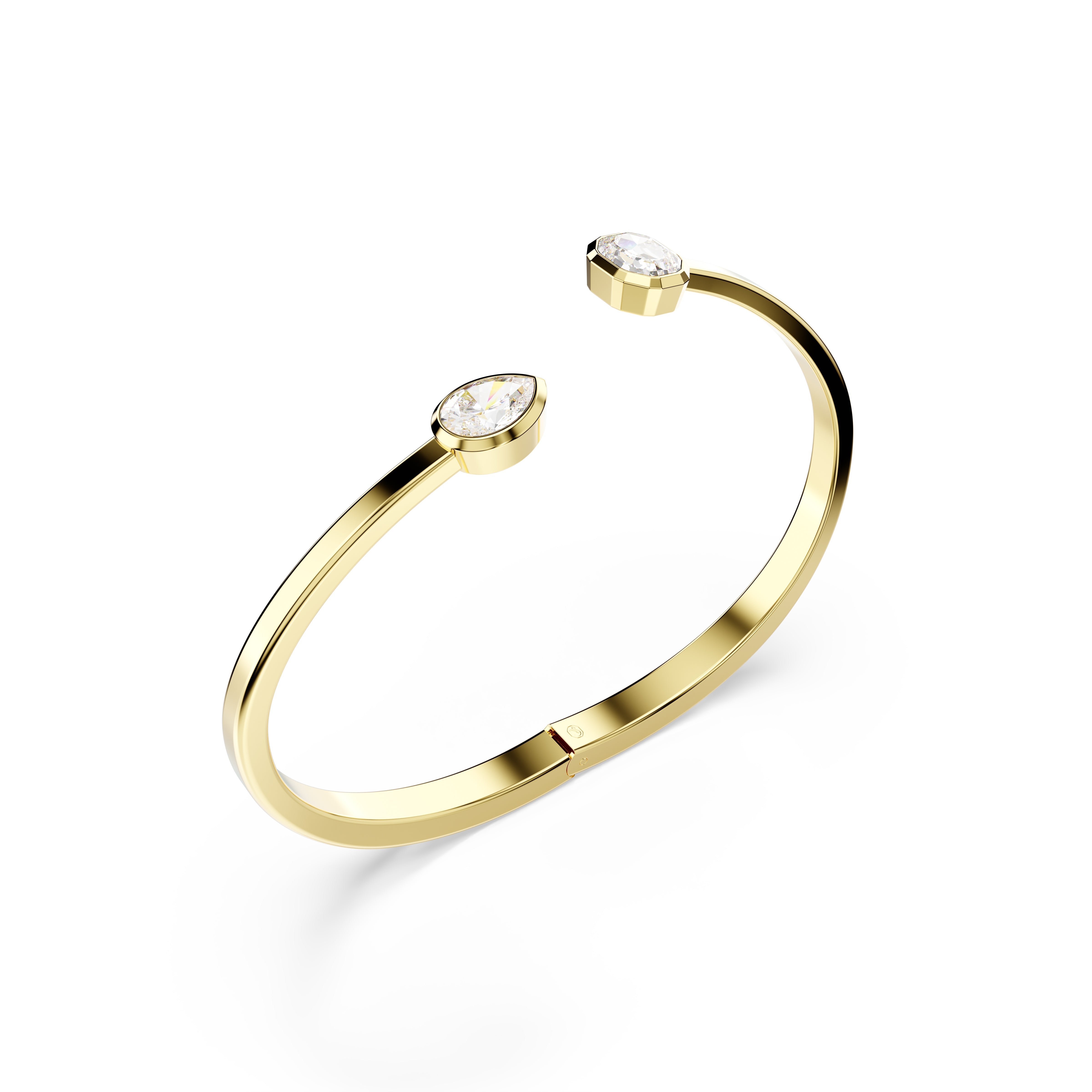 Imber Bangle Bileklik, Karışık Kesim, Beyaz, Altın Rengi Kaplama