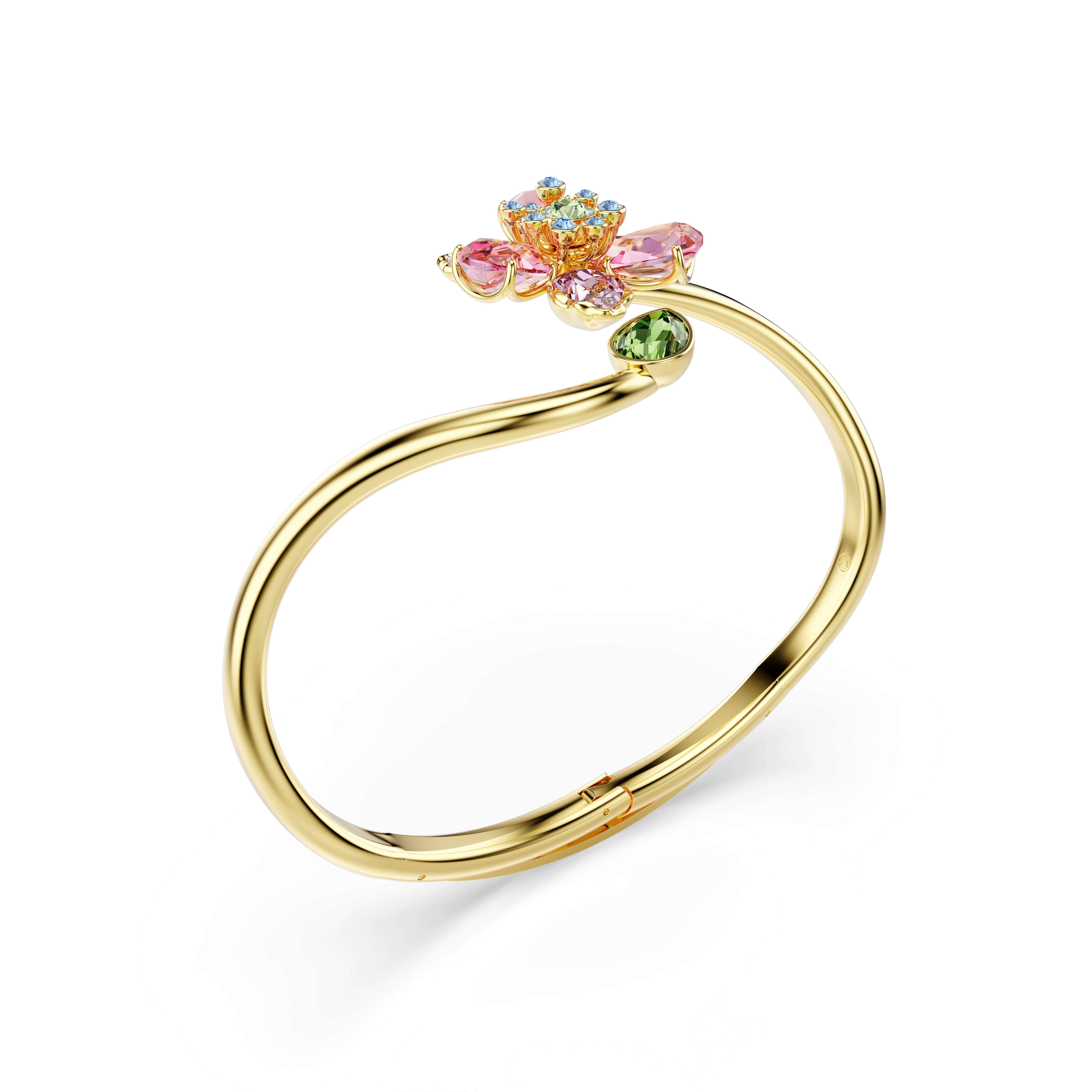Idyllia Bangle Bileklik, Karışık Kesim, Çiçek, Çok Renkli, Altın Rengi Kaplama, S