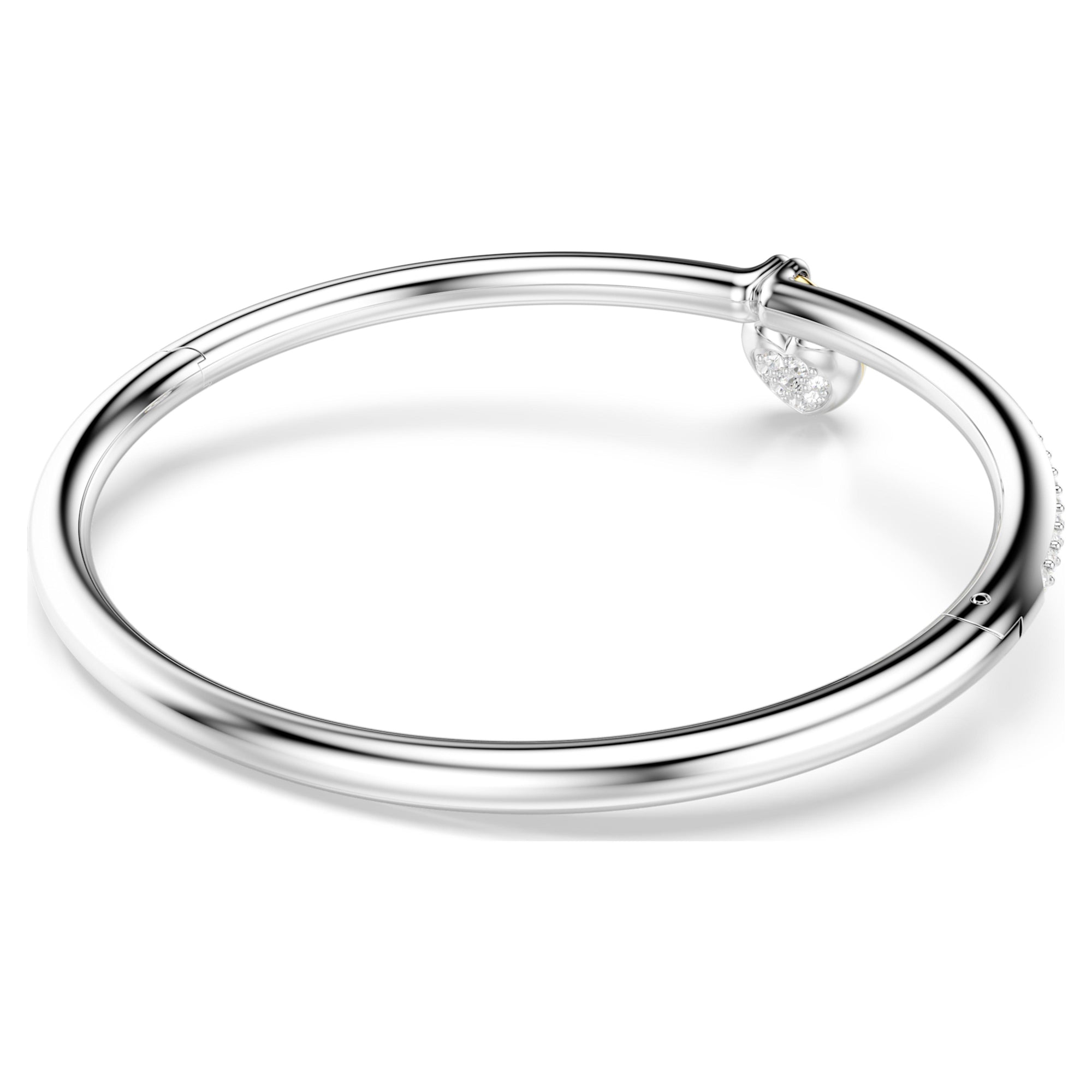 Idyllia Bangle Bileklik, Karışık Kesim, Kalp, Pembe, Karışık Metal Yüzey