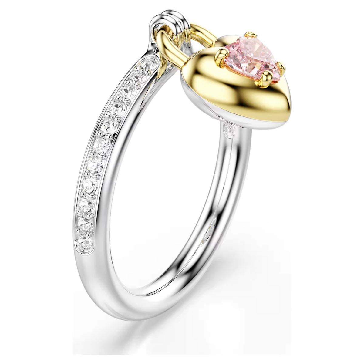 Idyllia Motif Yüzük, Karışık Kesim, Kalp, Pembe, Karışık Metal Yüzey