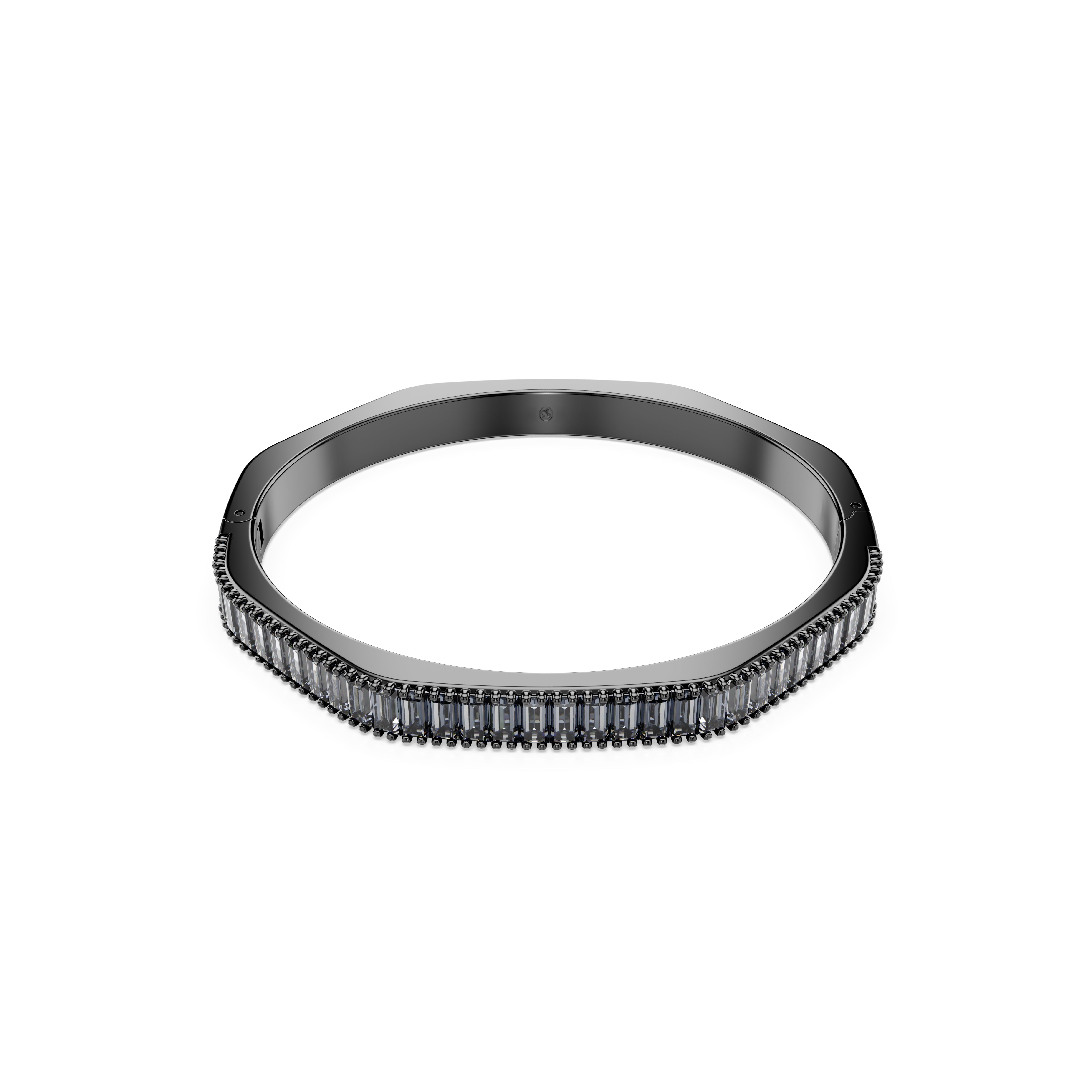 Matrix Bangle Bileklik, Baget Kesim, Gri, Rutenyum Kaplama