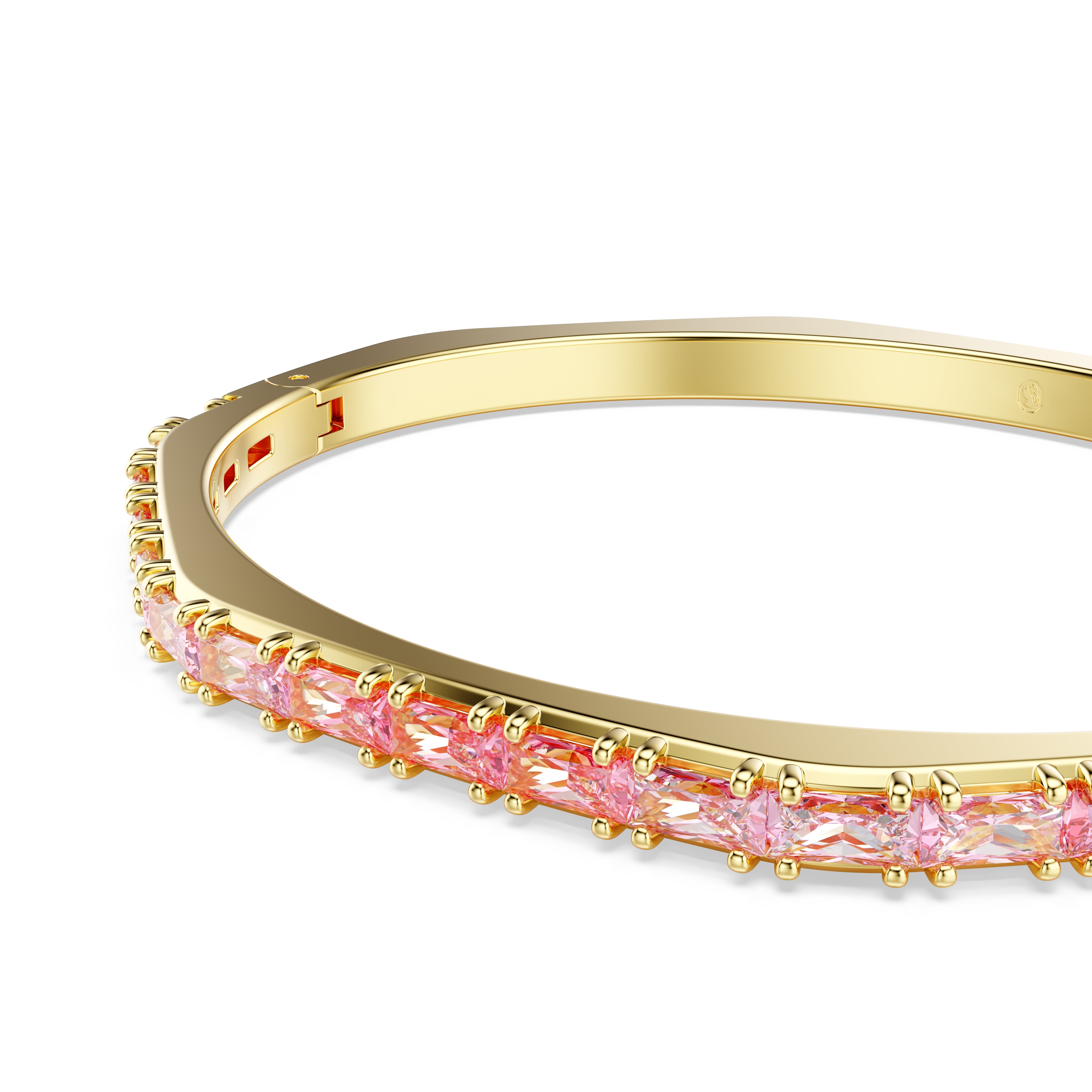 Matrix Bangle Bileklik, Baget Kesim, Pembe, Altın Rengi Kaplama