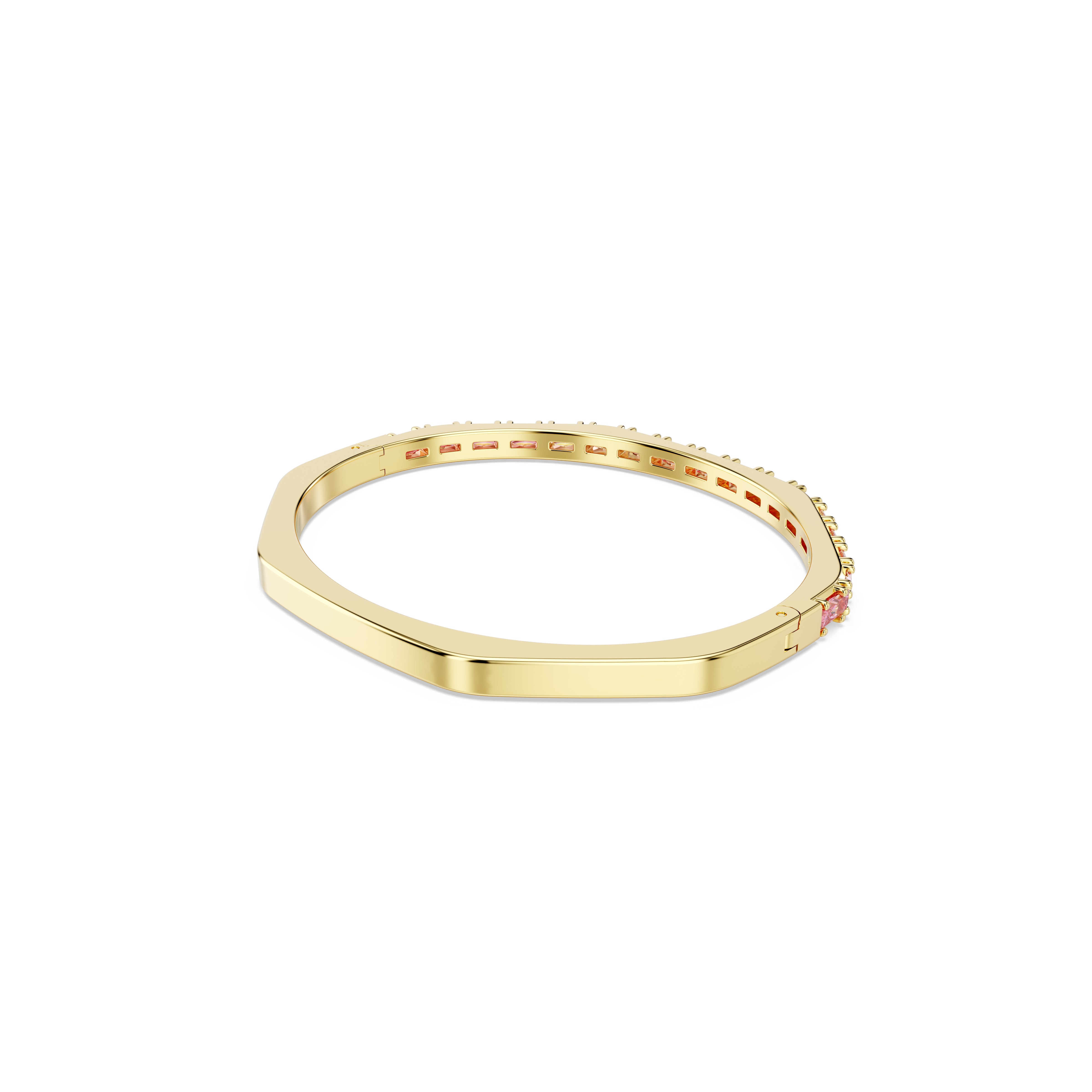 Matrix Bangle Bileklik, Baget Kesim, Pembe, Altın Rengi Kaplama