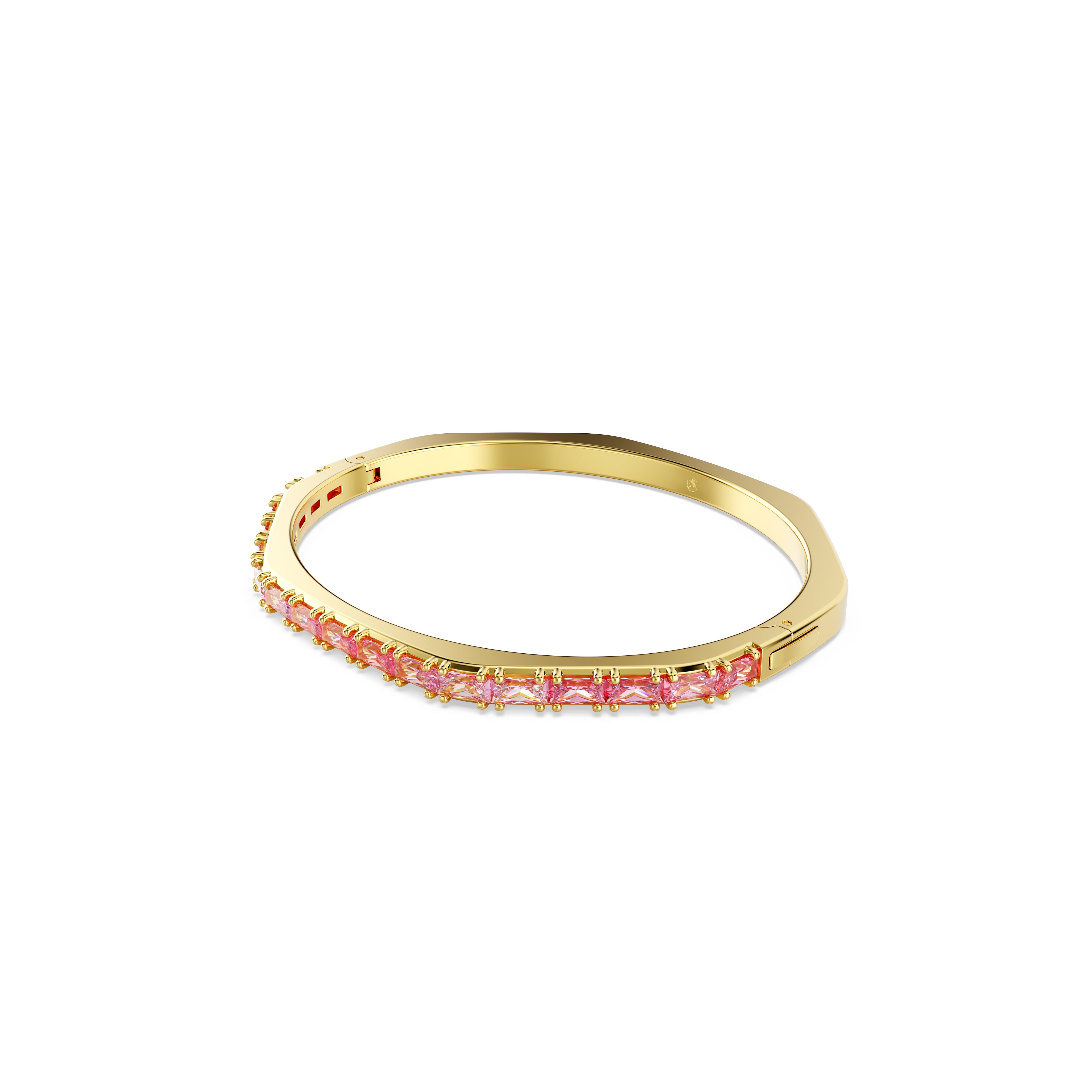 Matrix Bangle Bileklik, Baget Kesim, Pembe, Altın Rengi Kaplama