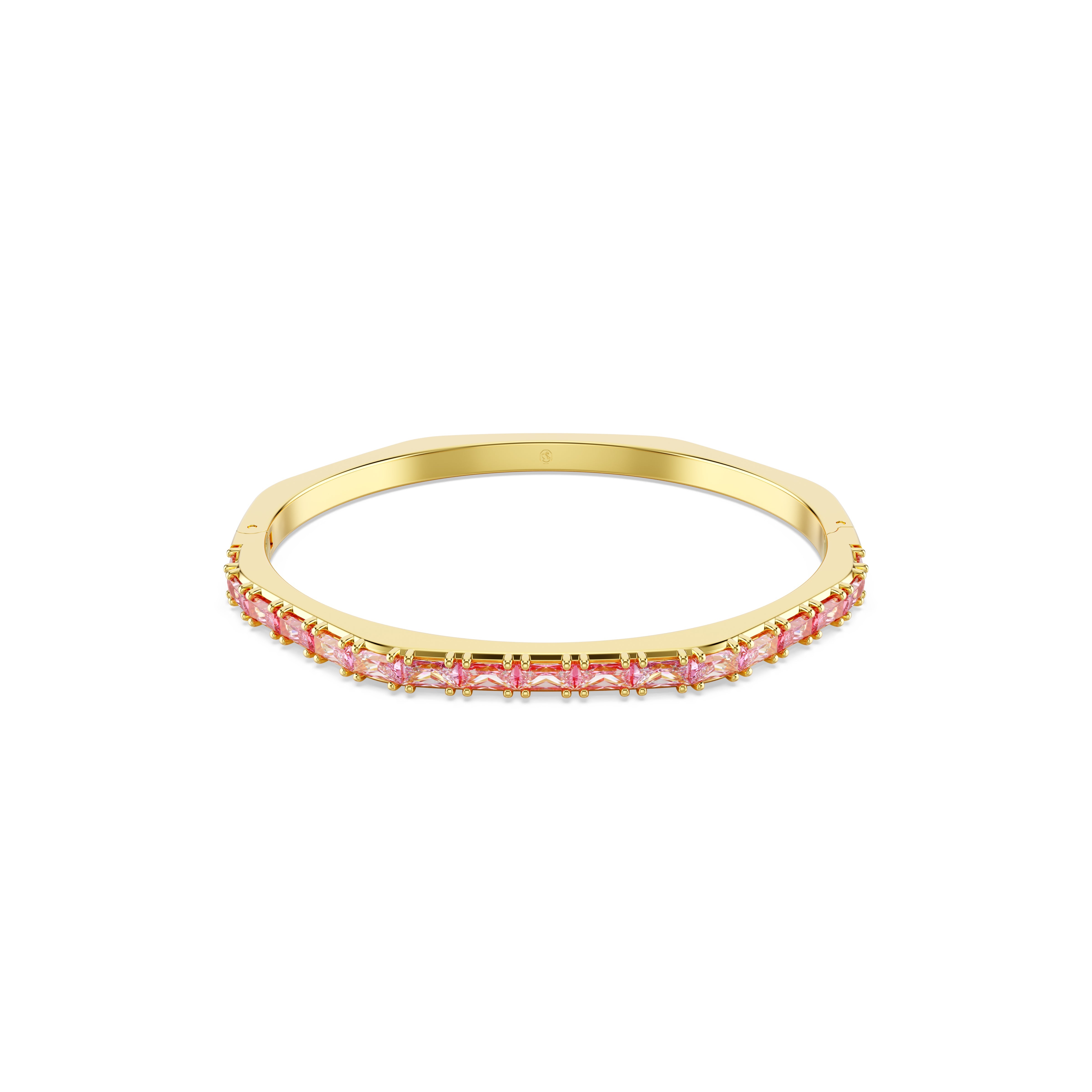 Matrix Bangle Bileklik, Baget Kesim, Pembe, Altın Rengi Kaplama