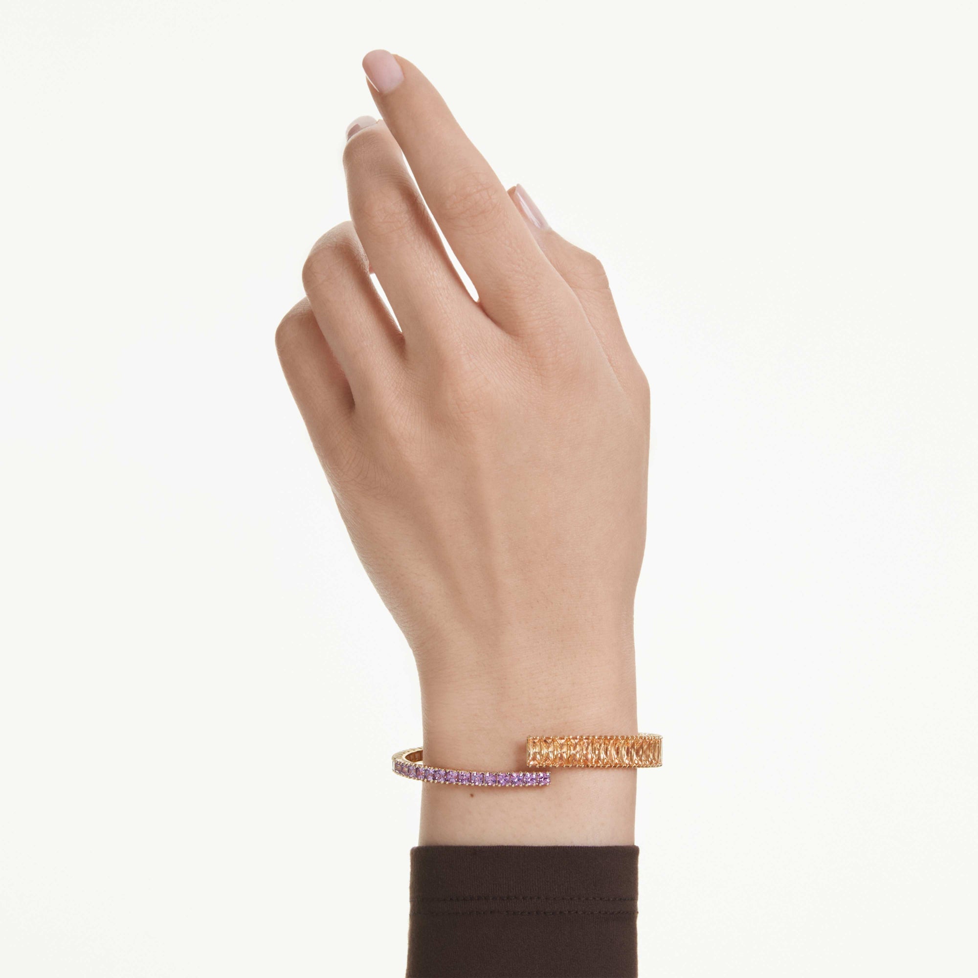 Matrix Bangle Bileklik, Karışık Kesim, Çok Renkli, Sarı Altın Rengi Kaplama