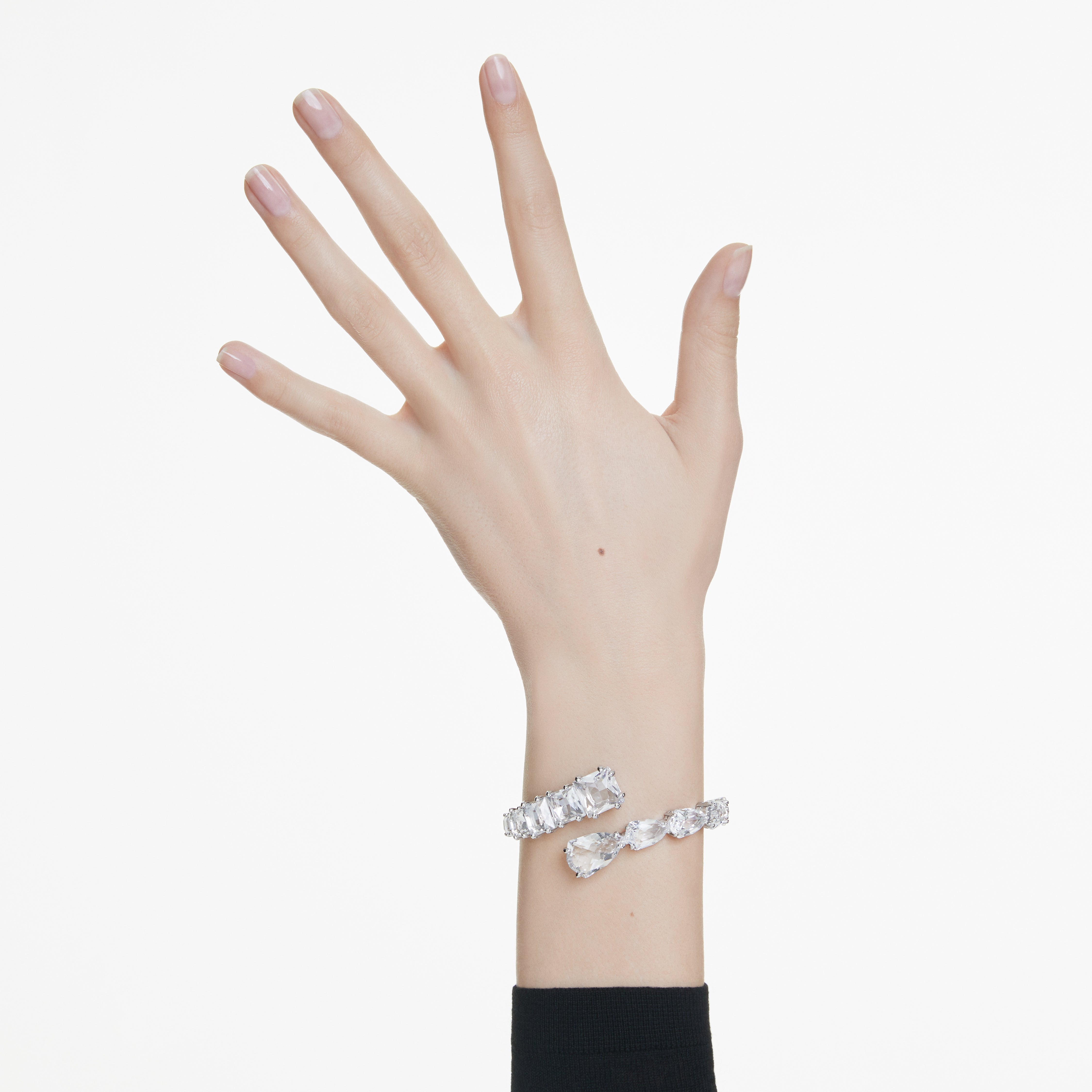 Matrix Bangle Bileklik, Mixed Cuts, Beyaz, Rodyum Kaplama