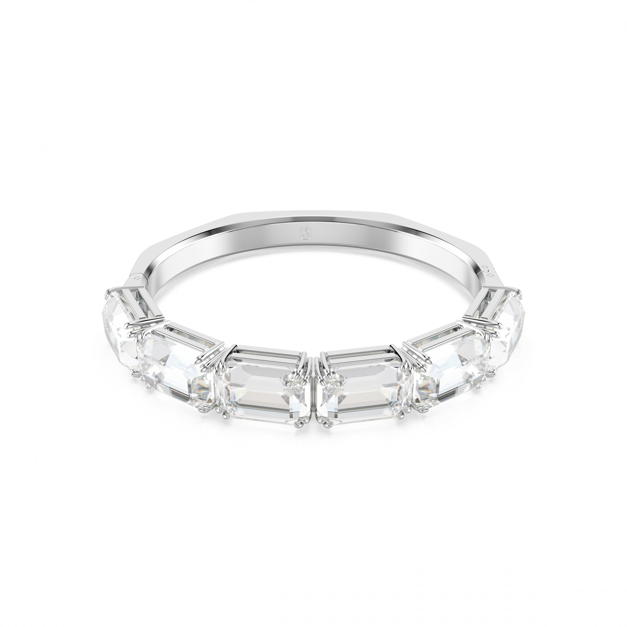 Millenia Bangle Bileklik, Octagon Cut, Beyaz, Rodyum Kaplama