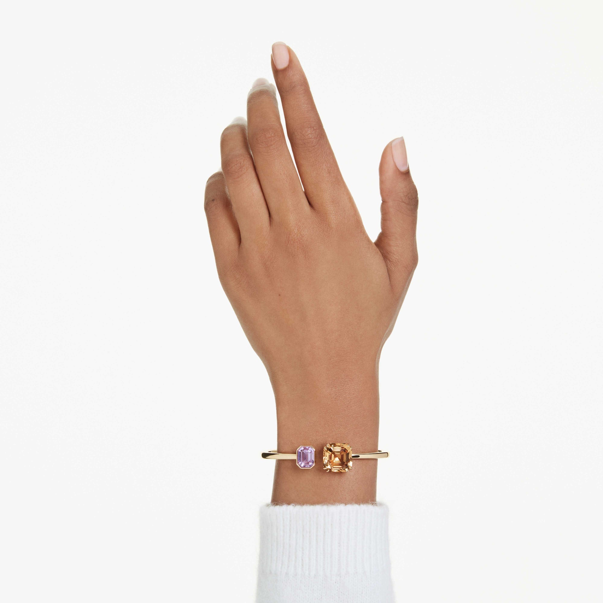 Millenia Bangle Bileklik, Sekizgen Kesim, Çok Renkli, Sarı Altın Rengi Kaplama