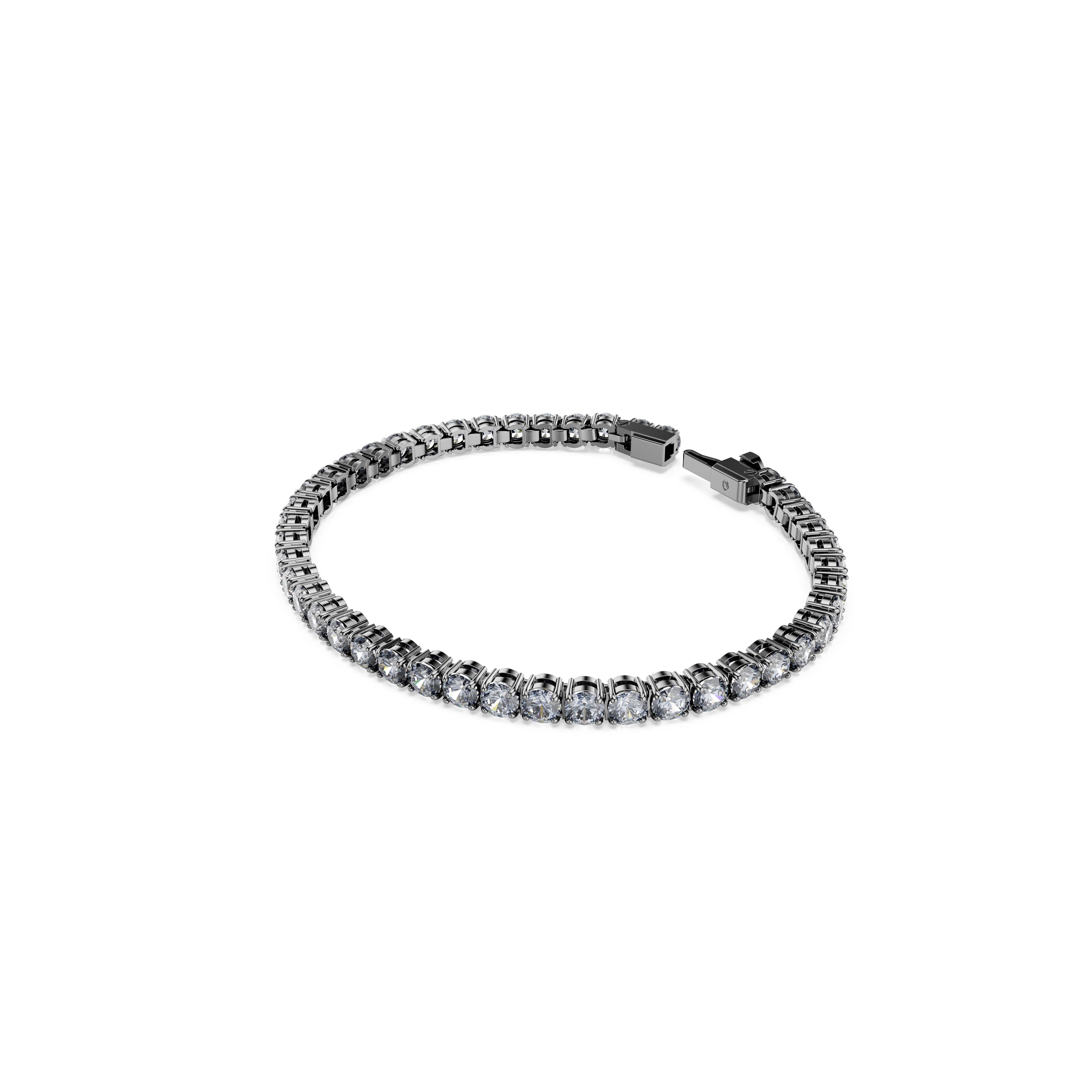 Matrix Tennis Bileklik, Round Cut, Gri, Rutenyum Kaplama