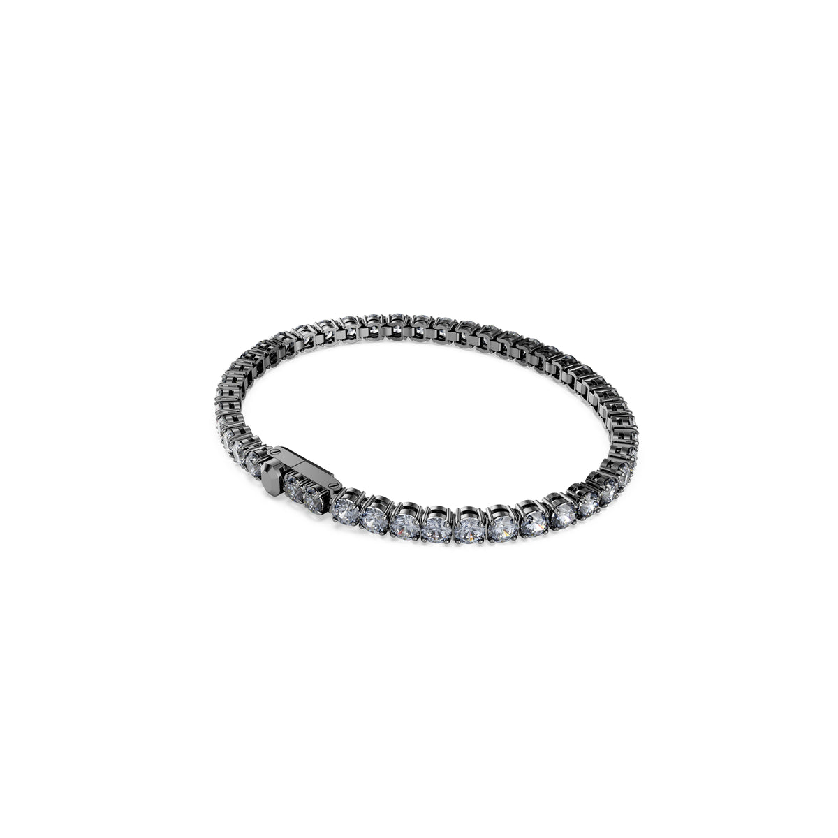 Matrix Tennis Bileklik, Round Cut, Gri, Rutenyum Kaplama