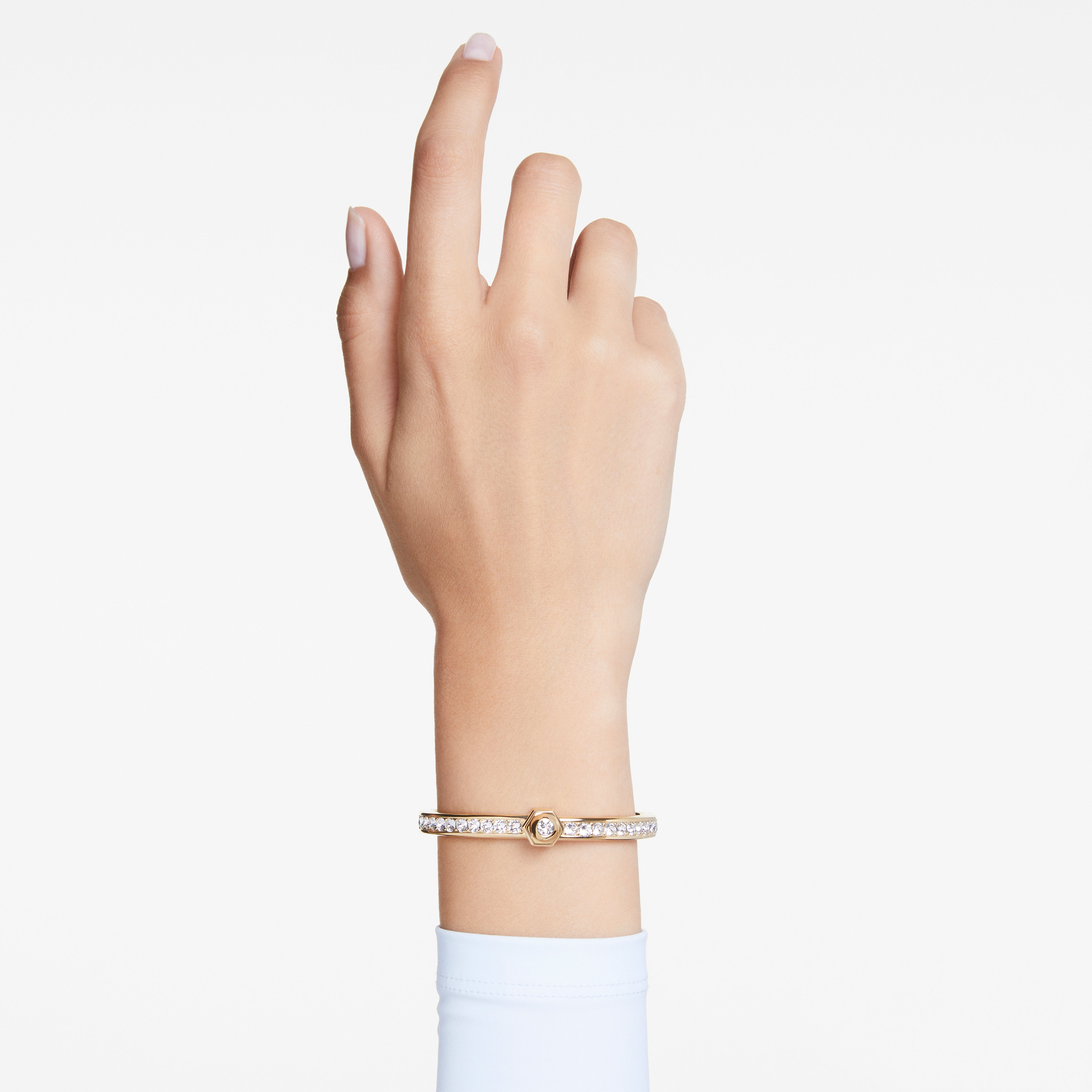 Numina Bileklik, Round Cut, Beyaz, Altın Rengi Kaplama