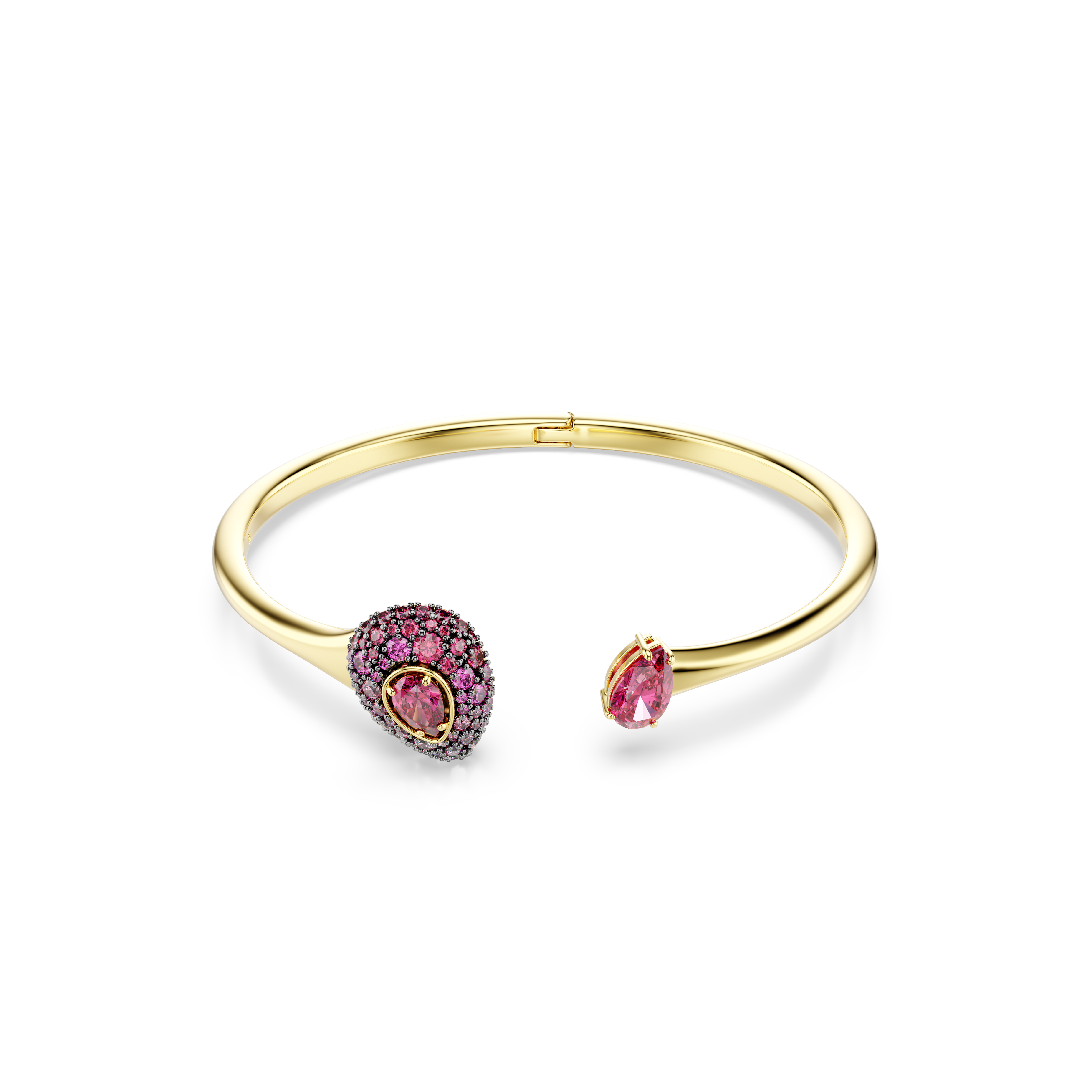 Sublima Bangle Bileklik, Armut Kesim, Kırmızı, 18K Altın Rengi Yüzey
