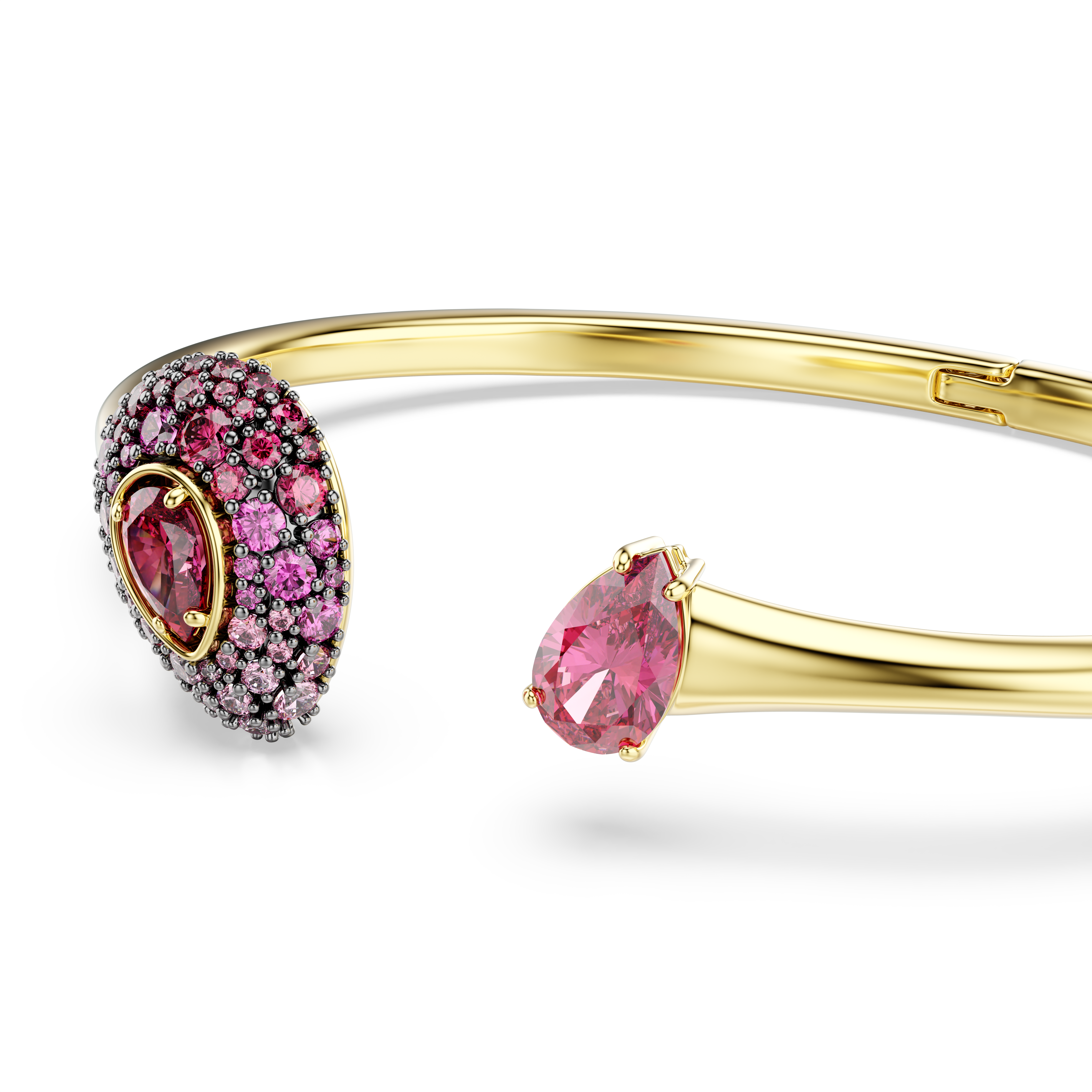 Sublima Bangle Bileklik, Armut Kesim, Kırmızı, 18K Altın Rengi Yüzey
