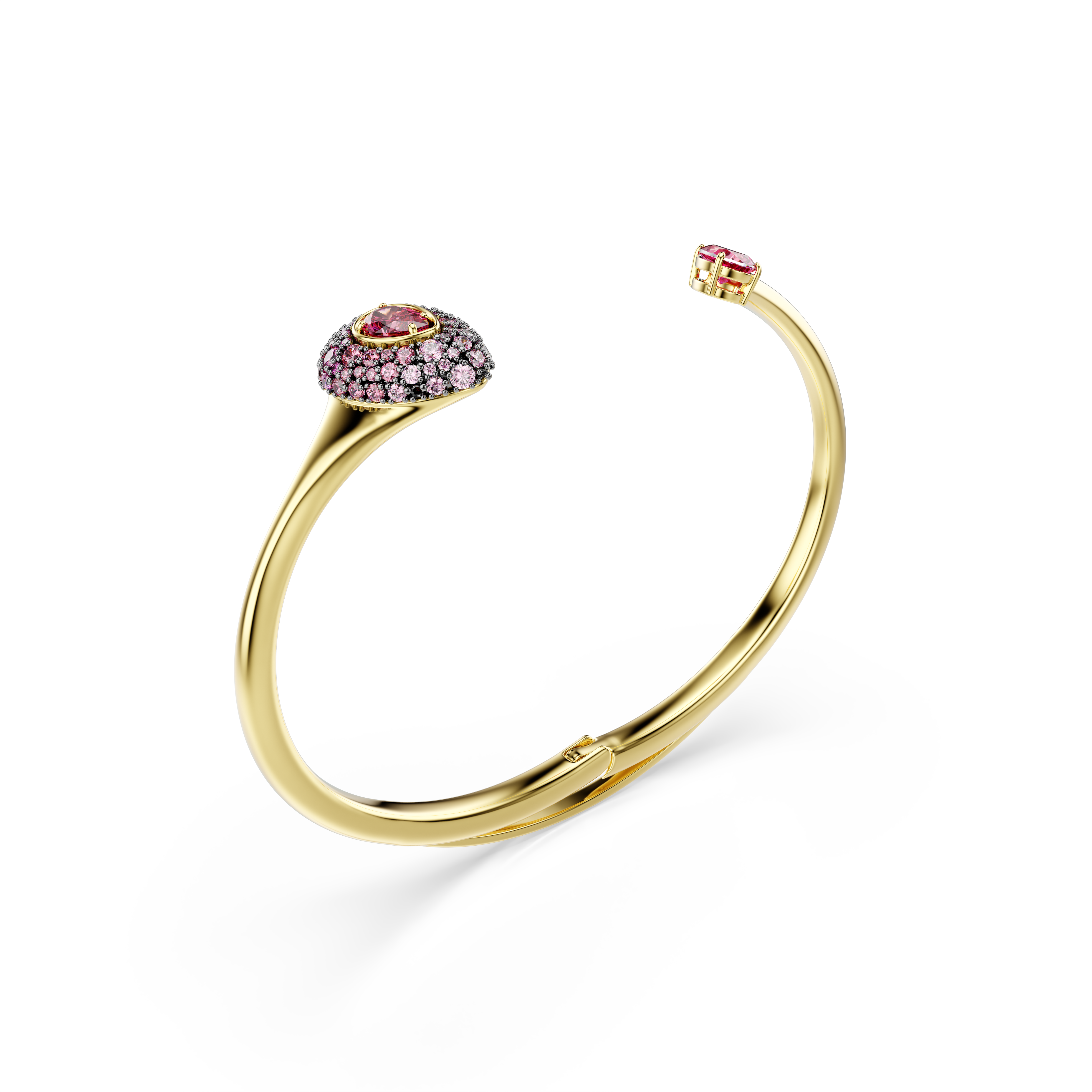 Sublima Bangle Bileklik, Armut Kesim, Kırmızı, 18K Altın Rengi Yüzey