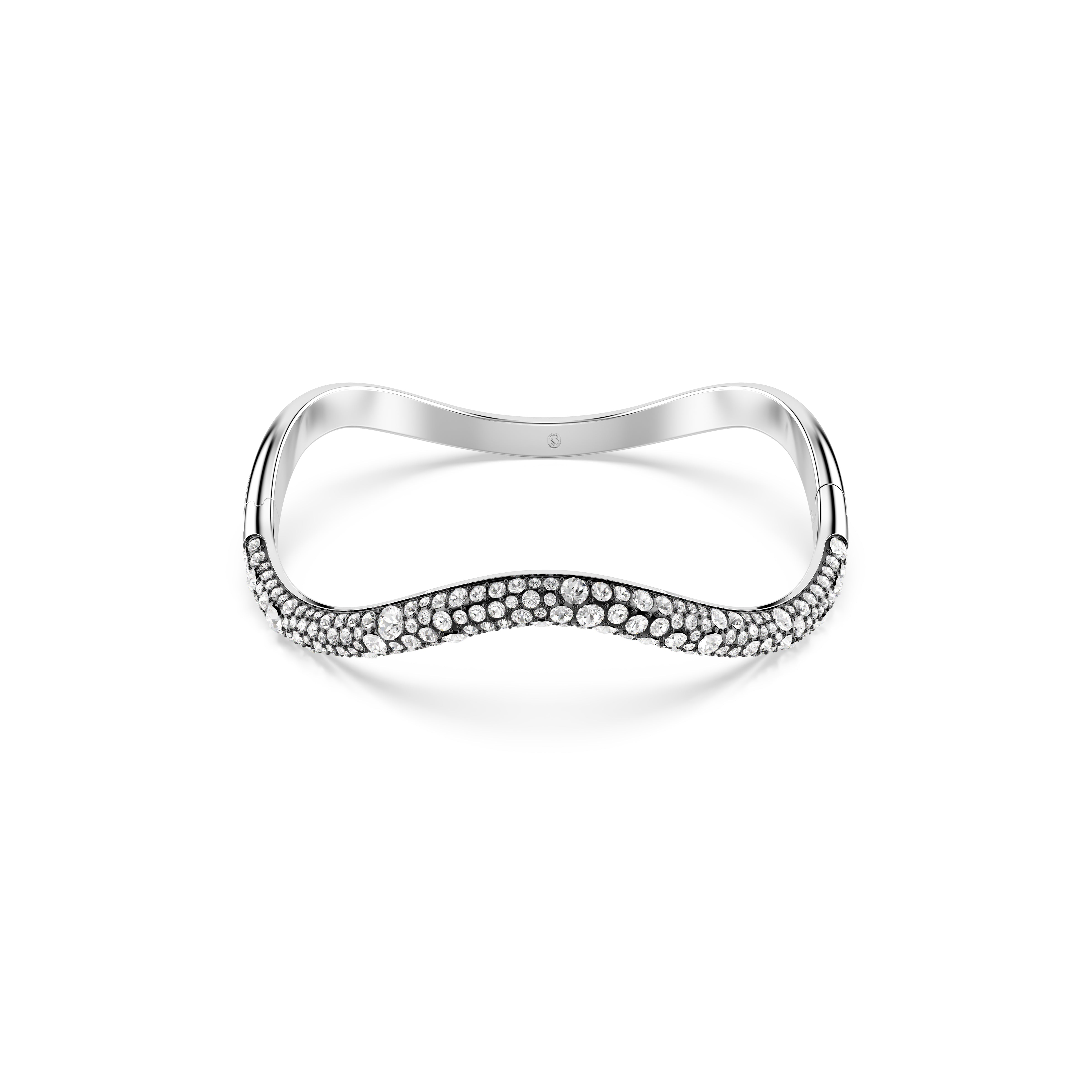 Sublima Bangle Bileklik, Yuvarlak Kesim, Beyaz, Rodyum Kaplama
