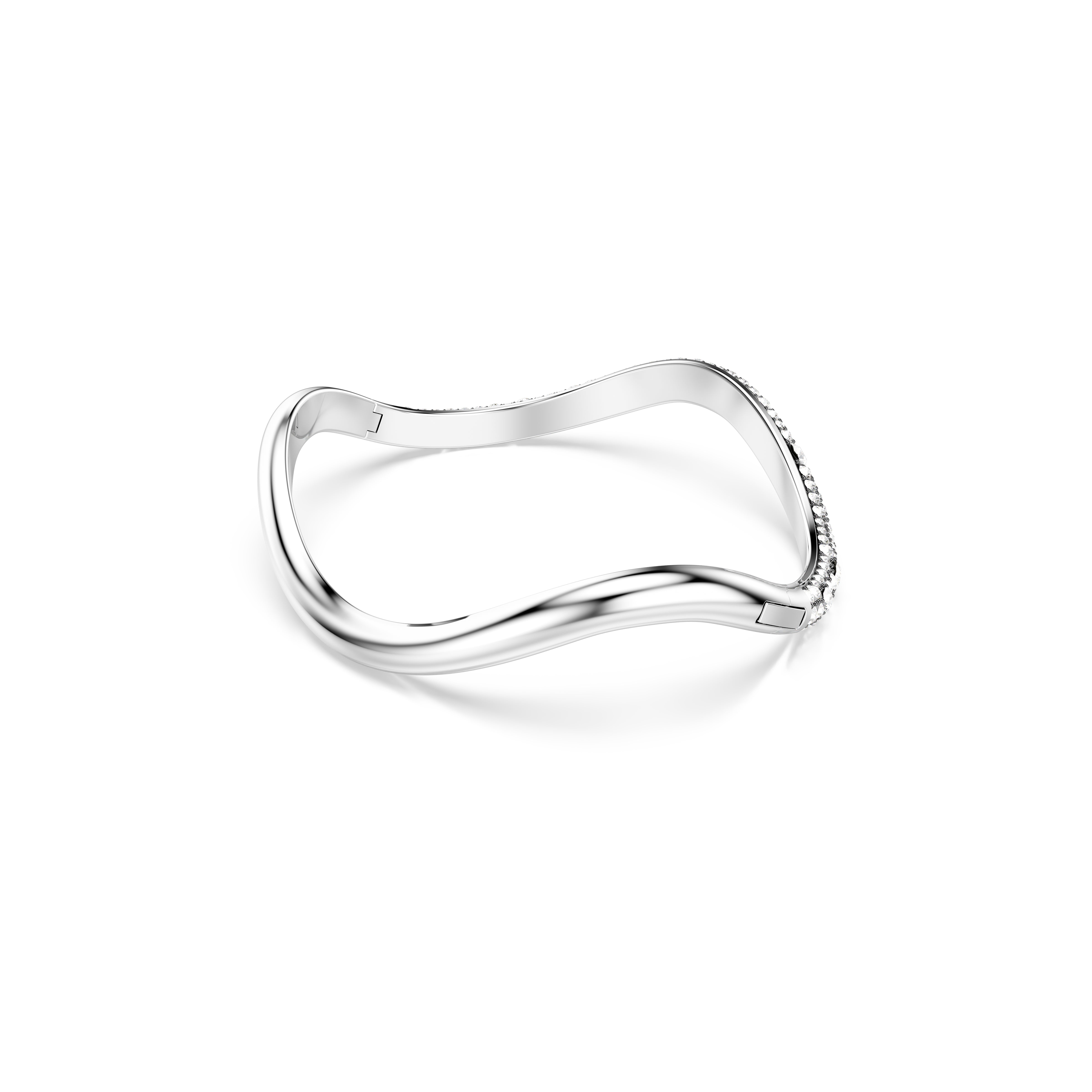 Sublima Bangle Bileklik, Yuvarlak Kesim, Beyaz, Rodyum Kaplama